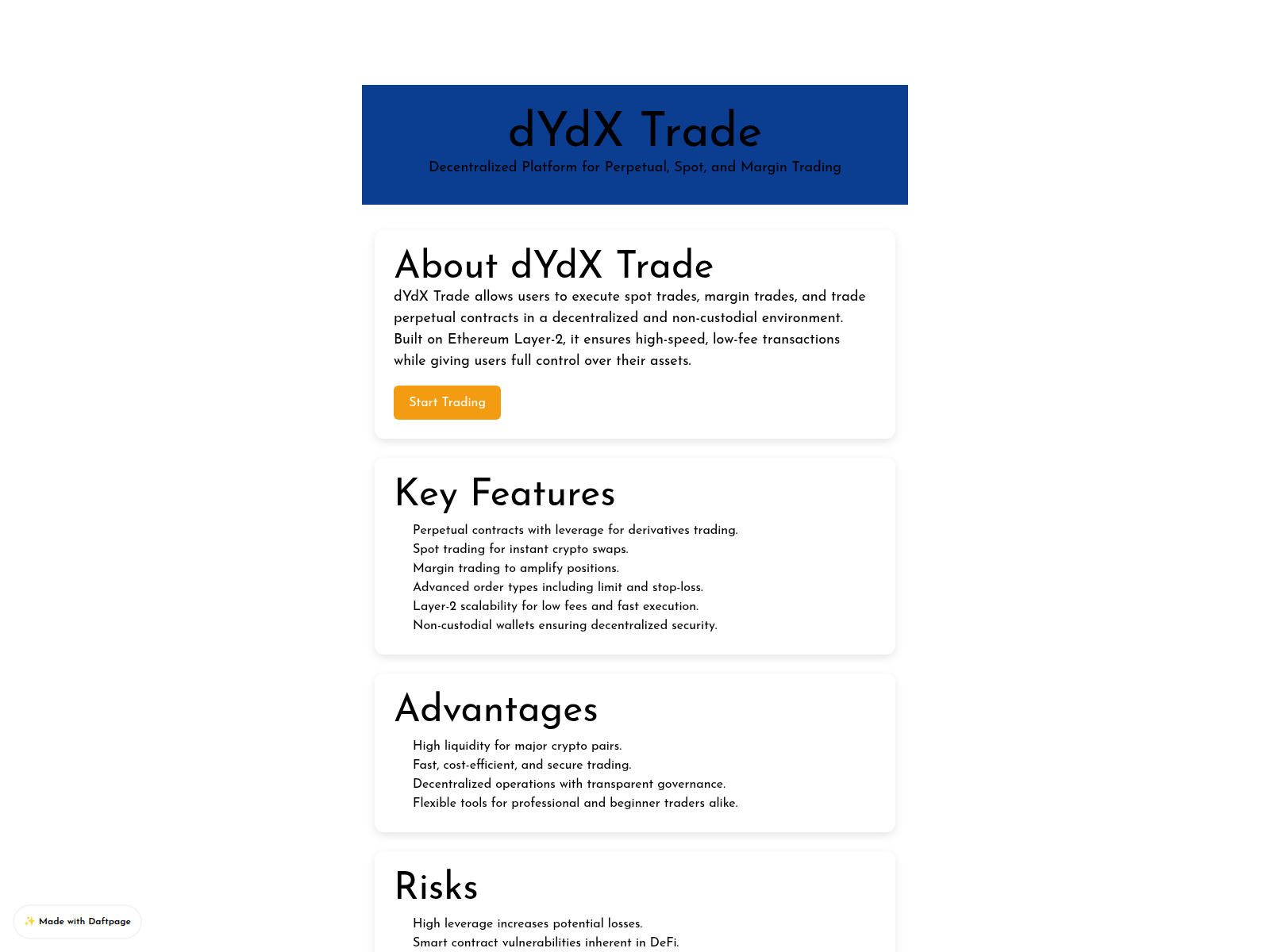 Screenshot of dyddx-trade.daftpage.com