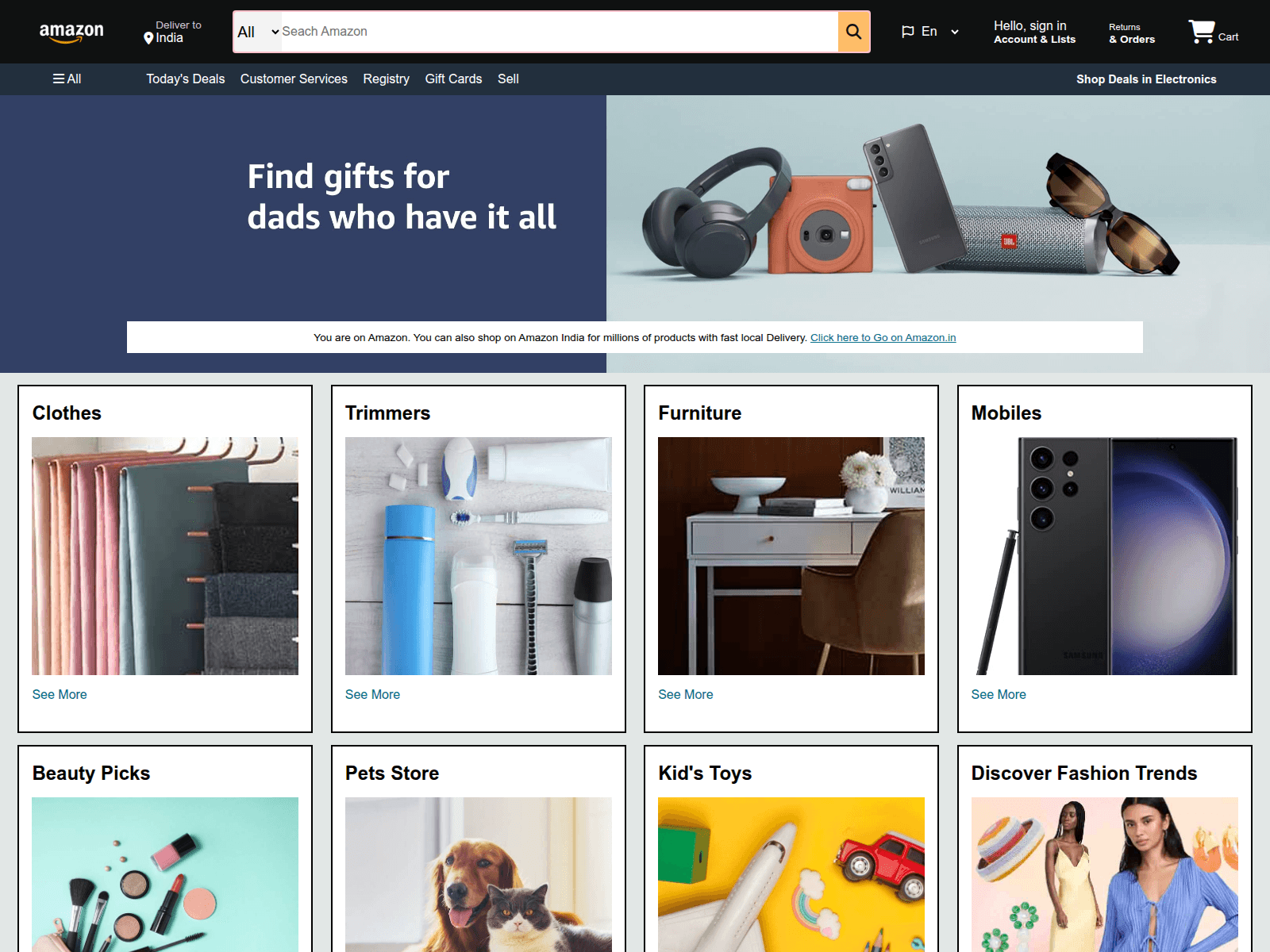 Screenshot of amazonclone-wheat.vercel.app
