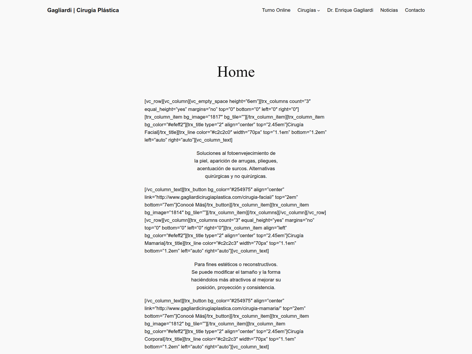 Screenshot of gagliardicirugiaplastica.com