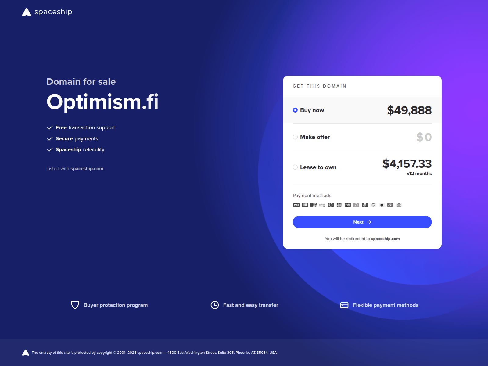 Screenshot of optimism.fi