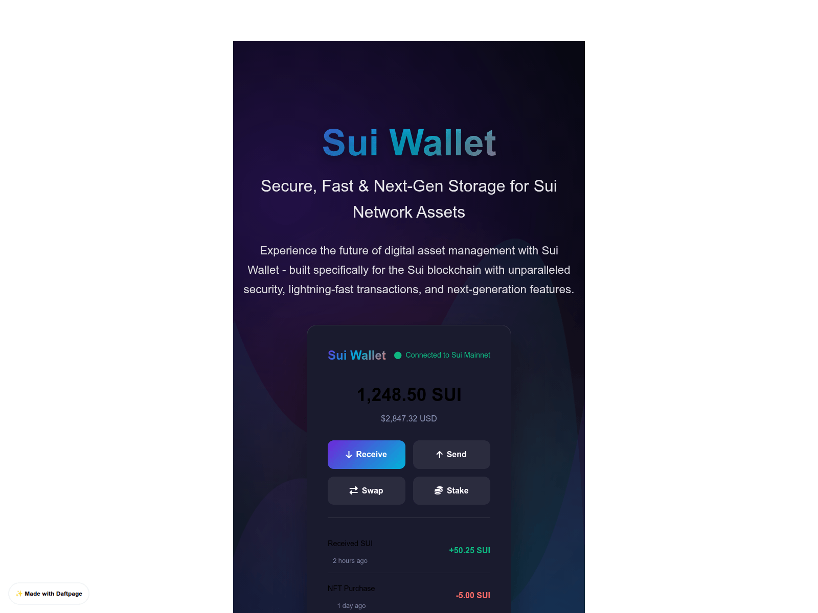 Screenshot of cdn-io-sui-wallet.daftpage.com