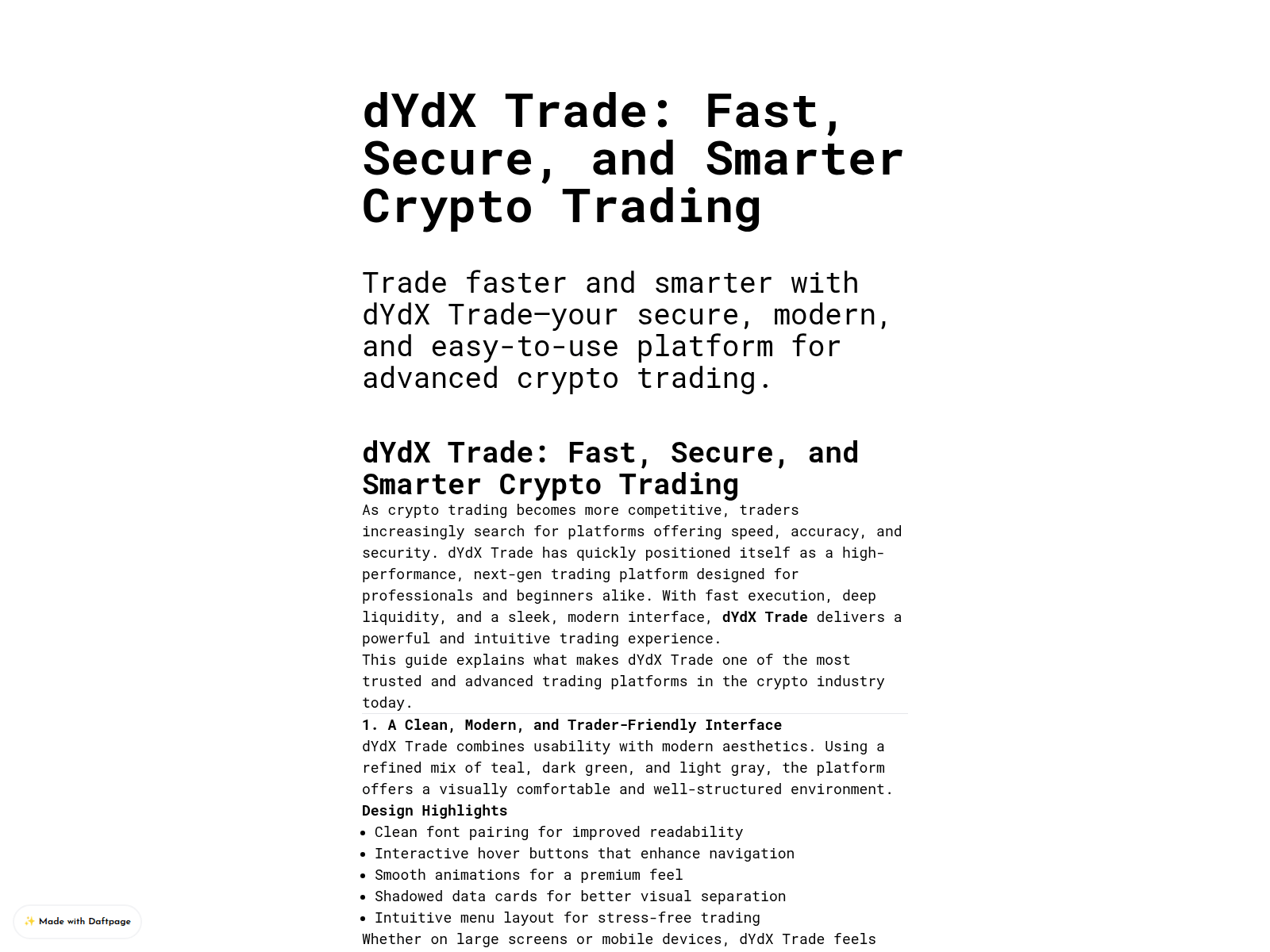 Screenshot of home-dydx-trade-en.daftpage.com
