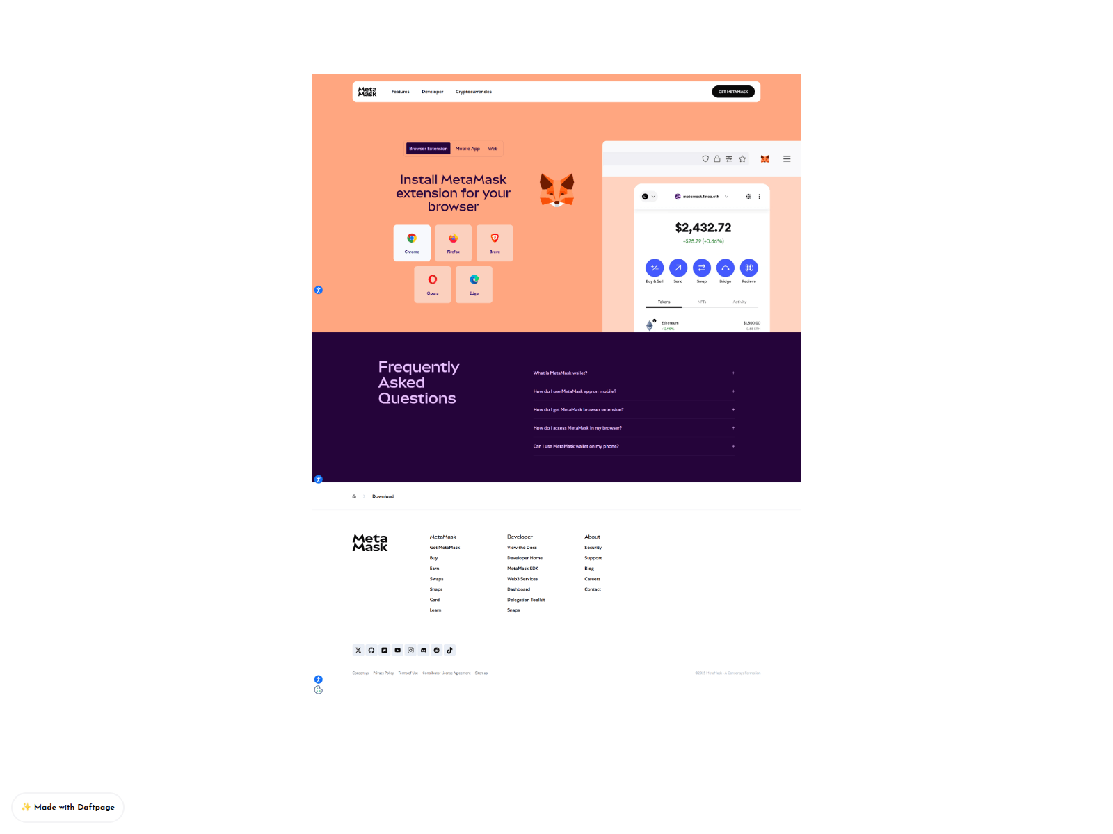 Screenshot of supports-meta-logi.daftpage.com