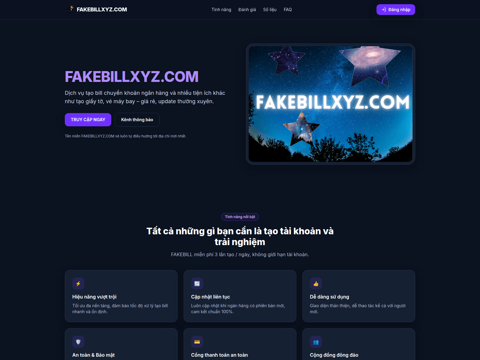 Screenshot of fakebillxyz.com