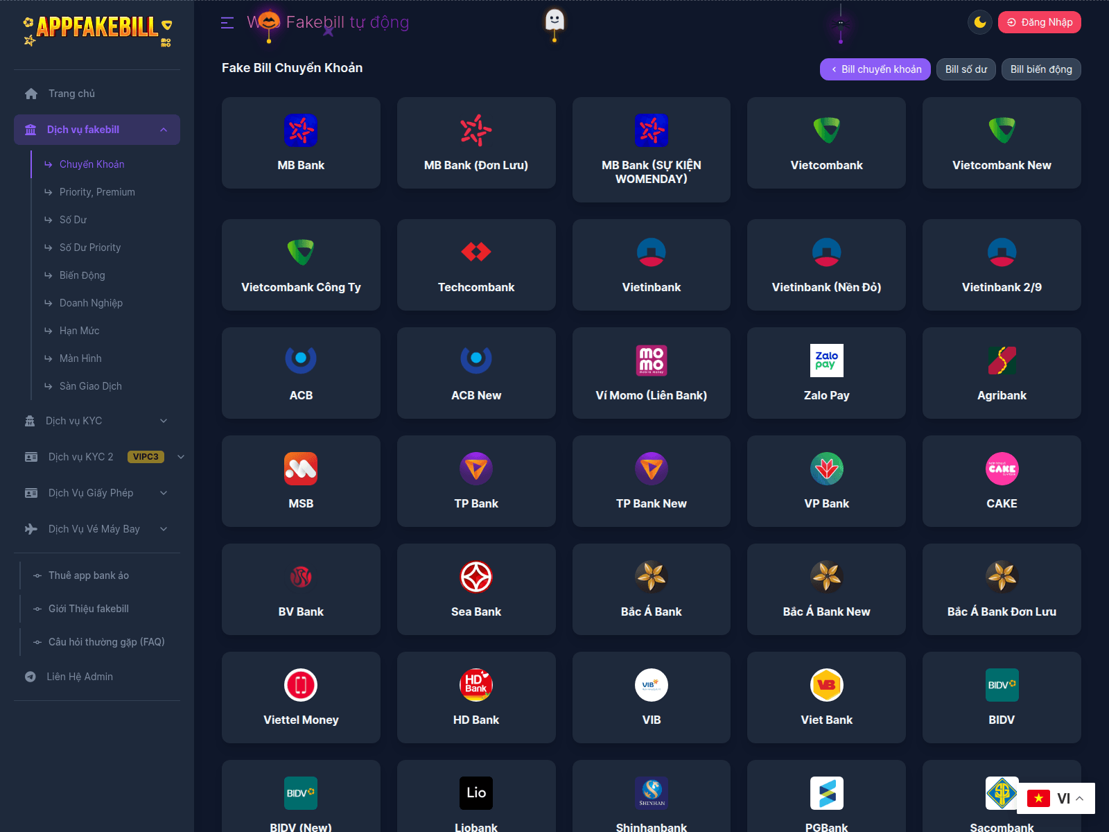 Screenshot of www.fakebill.club