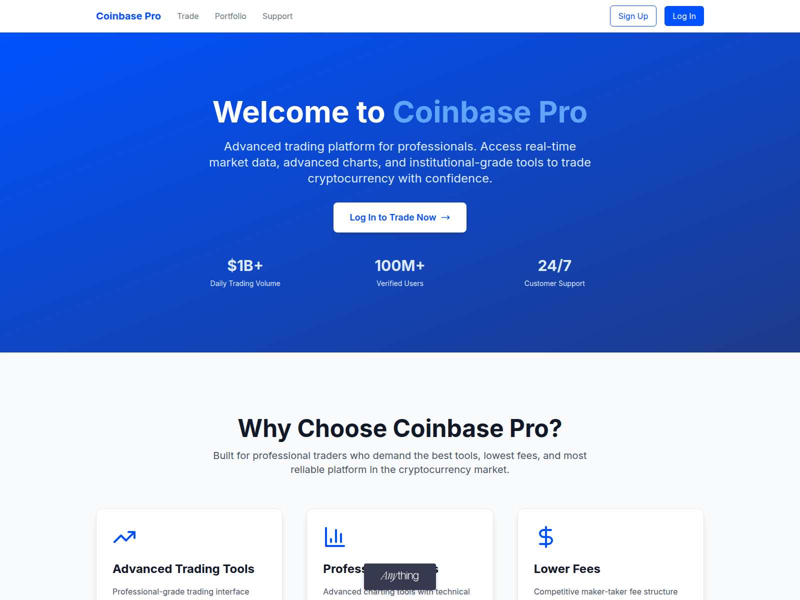 Screenshot of secure-coinbase-pro.created.app