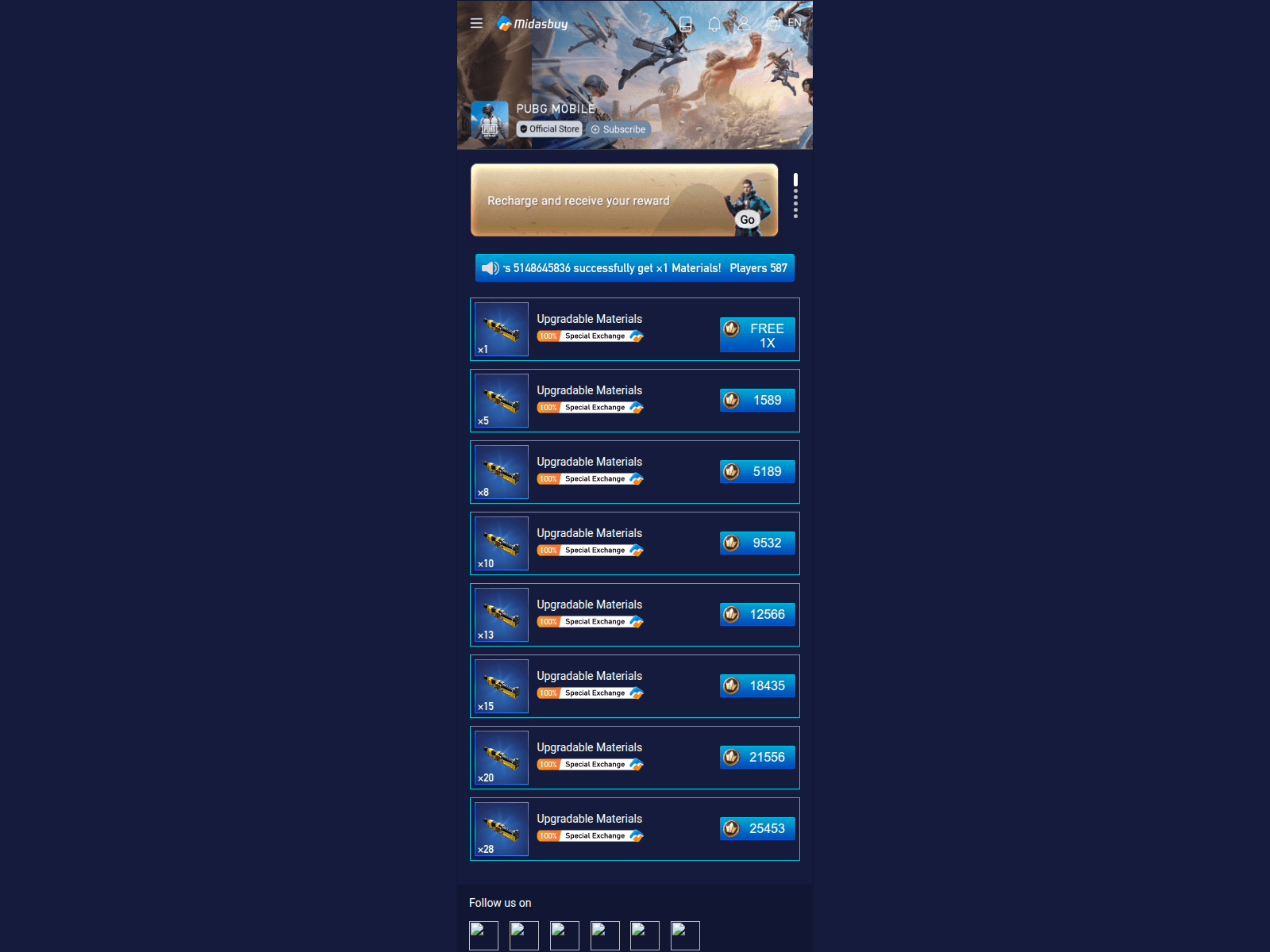 Screenshot of midasbuy.fulio.icu