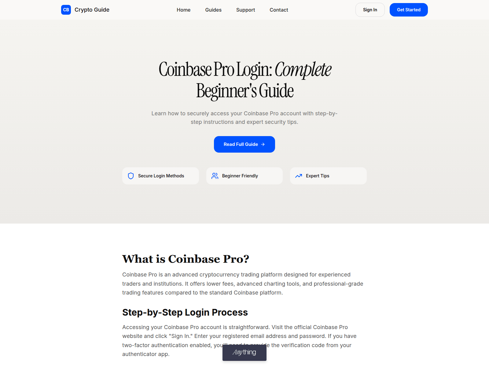 Screenshot of coinbase-pro-learn.created.app