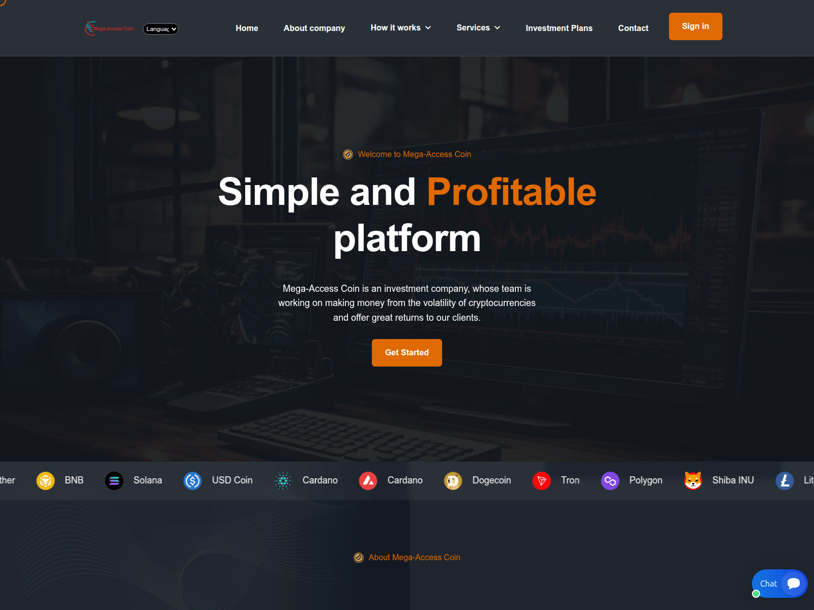 Screenshot of mega-accesscoin.com