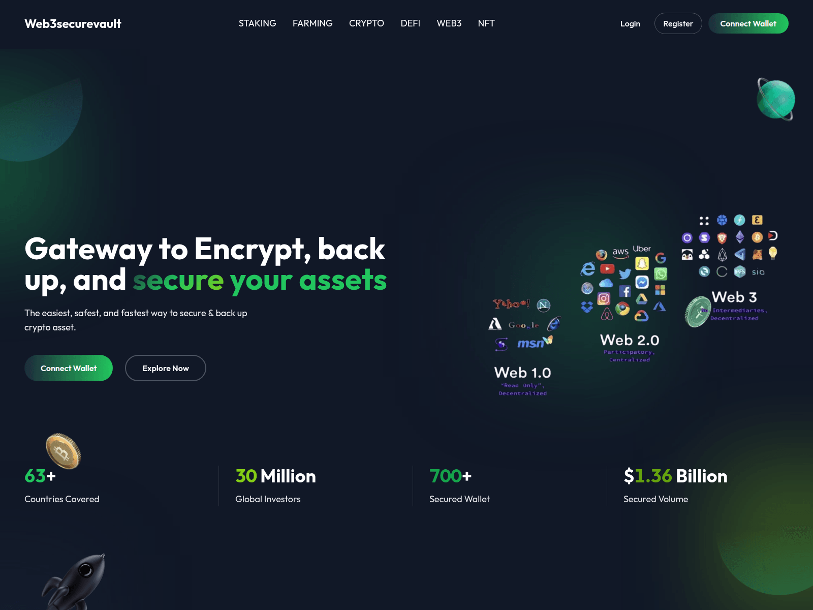 Screenshot of web3securevault.com