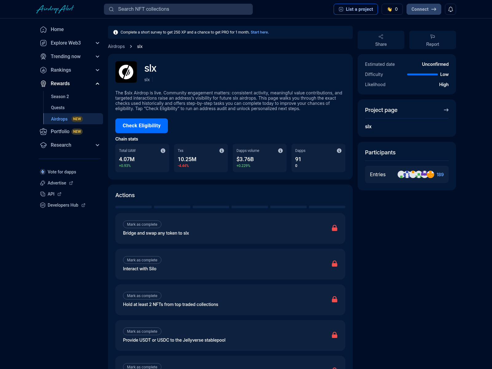 Screenshot of slx.airdropalert.onl