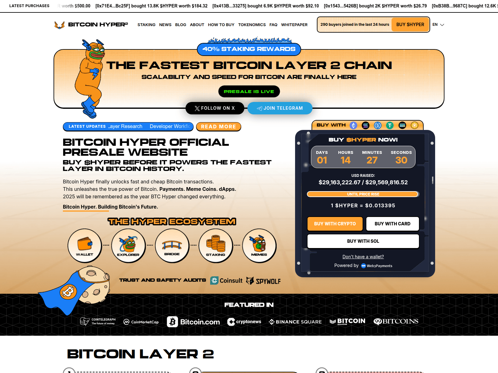 Screenshot of bitcoinhyperpresale.com