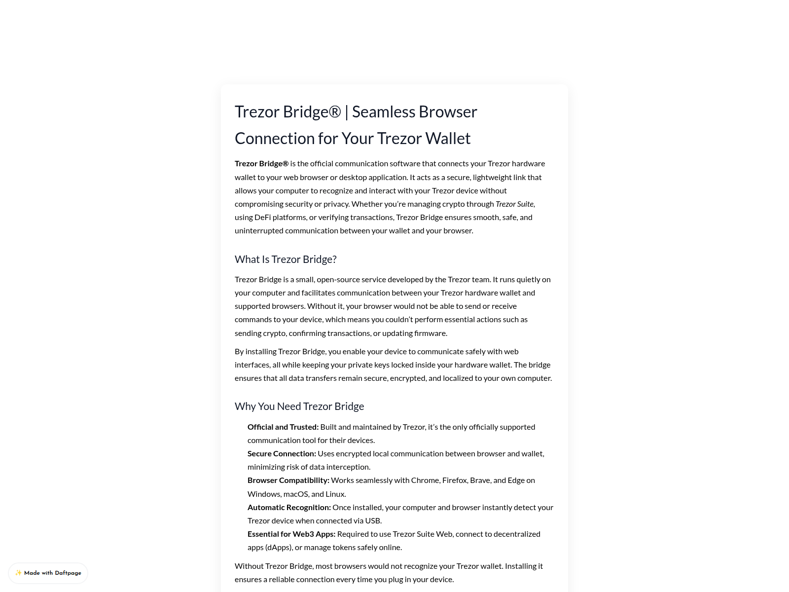 Screenshot of trezzor-bridge-desktop.daftpage.com