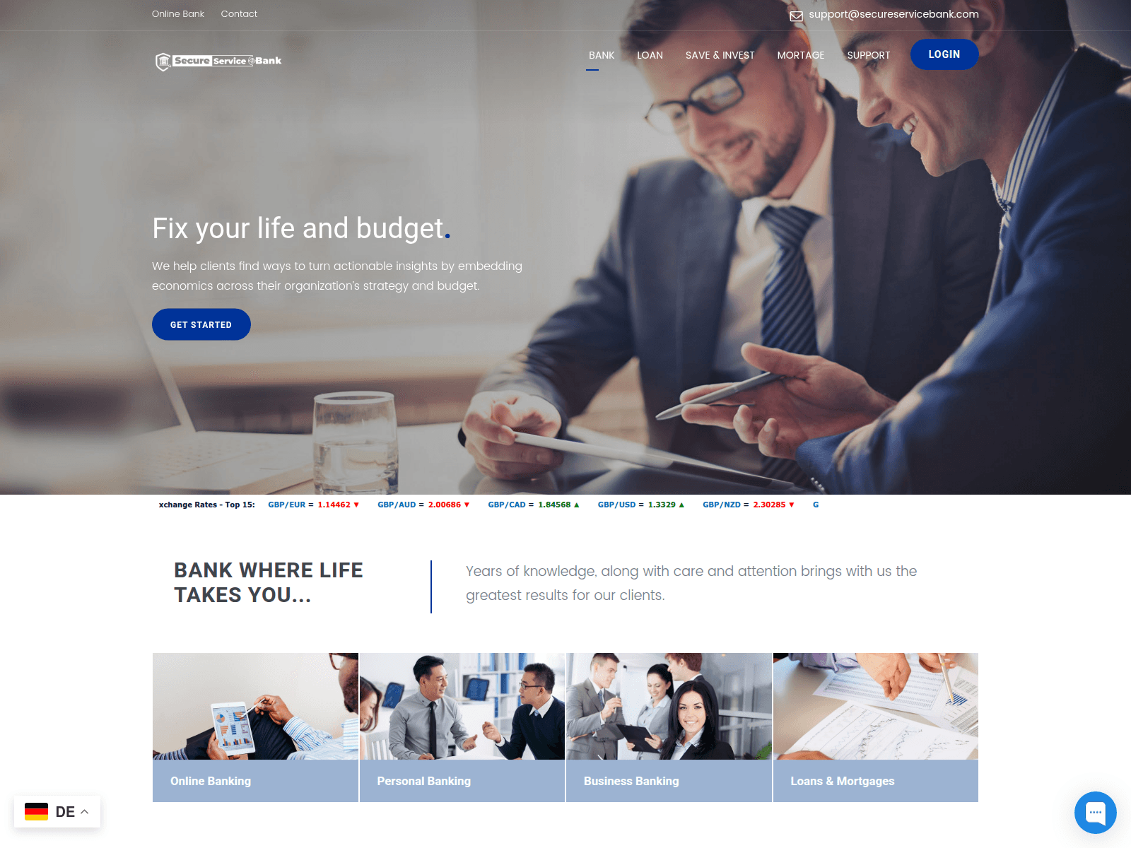 Screenshot of secureservicebank.com