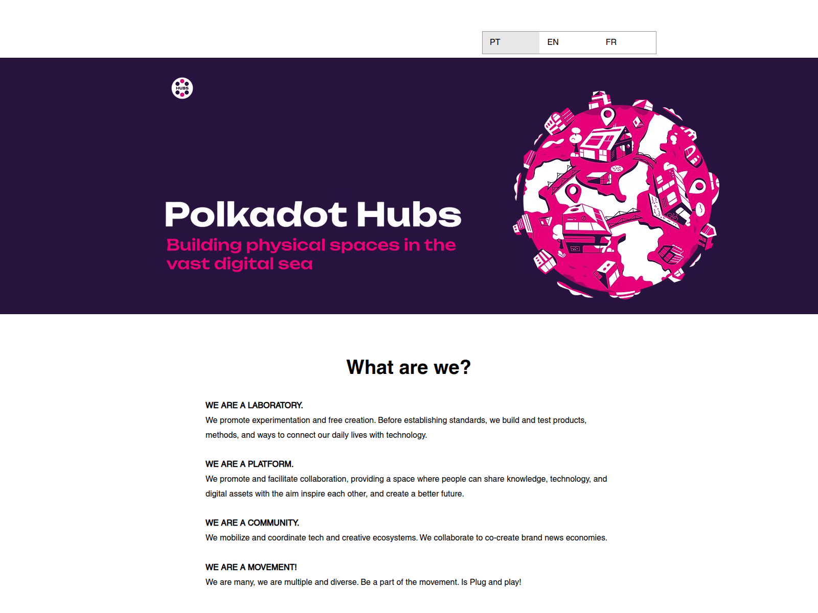 Screenshot of polkadothubs.com