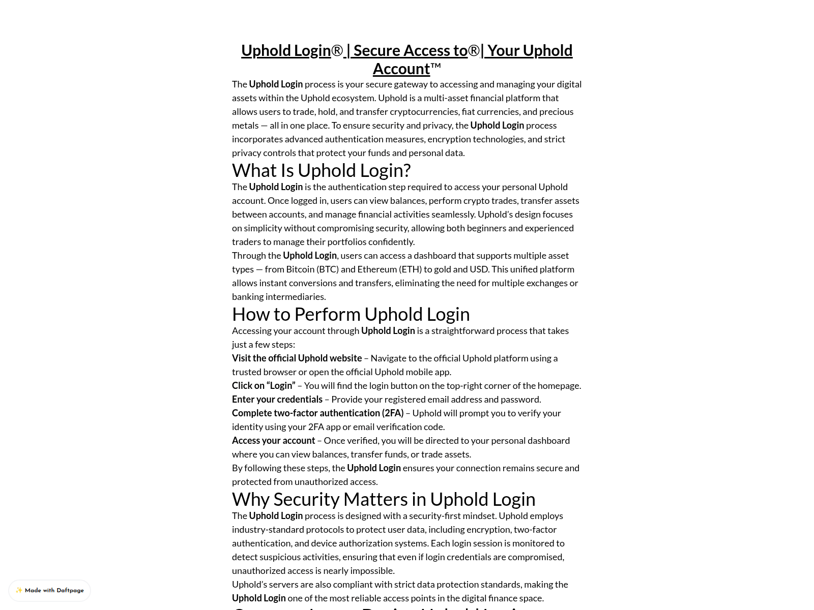 Screenshot of up-hold-us.daftpage.com