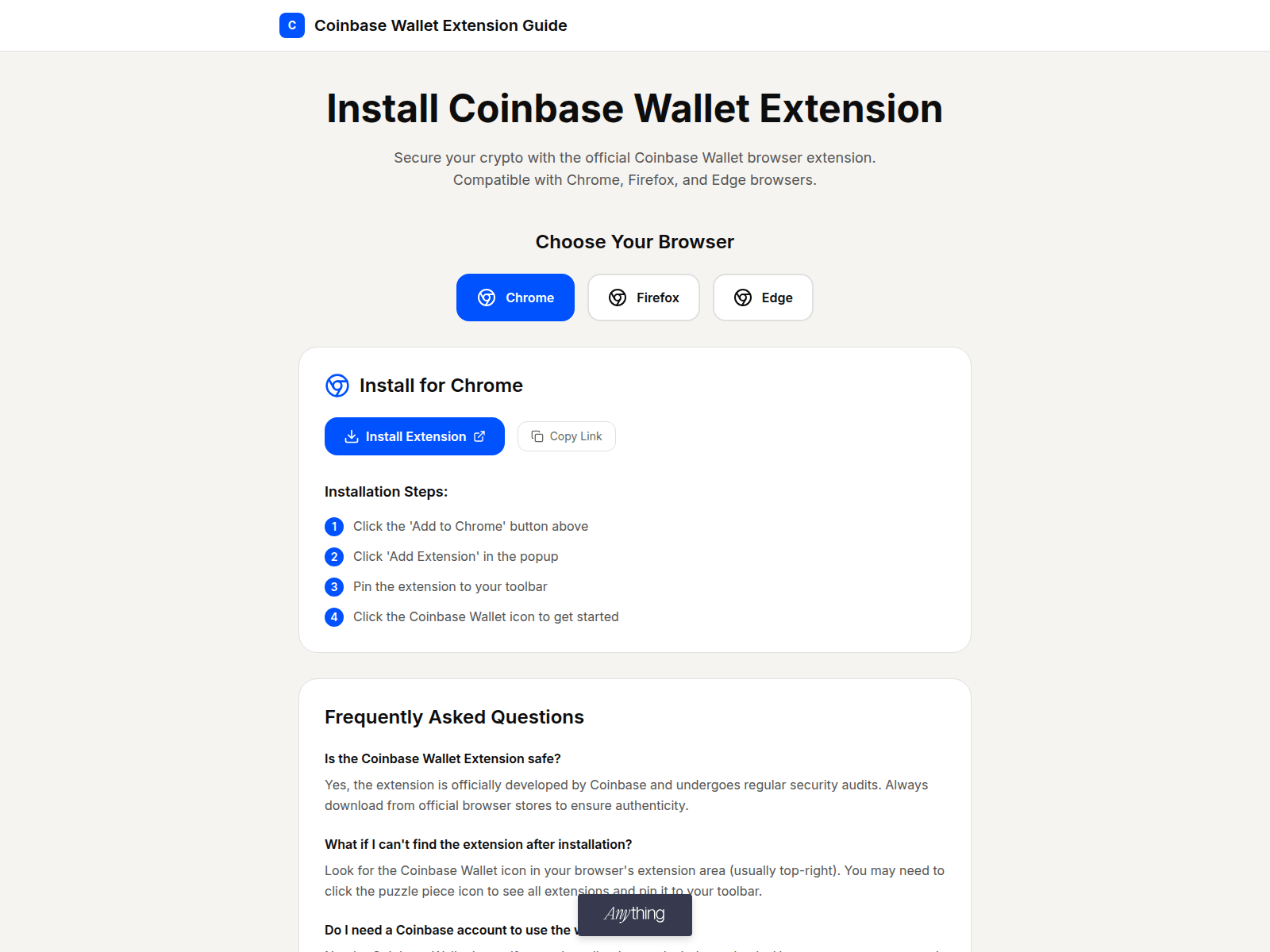 Screenshot of us-wllt-coinbse-extnsion.created.app