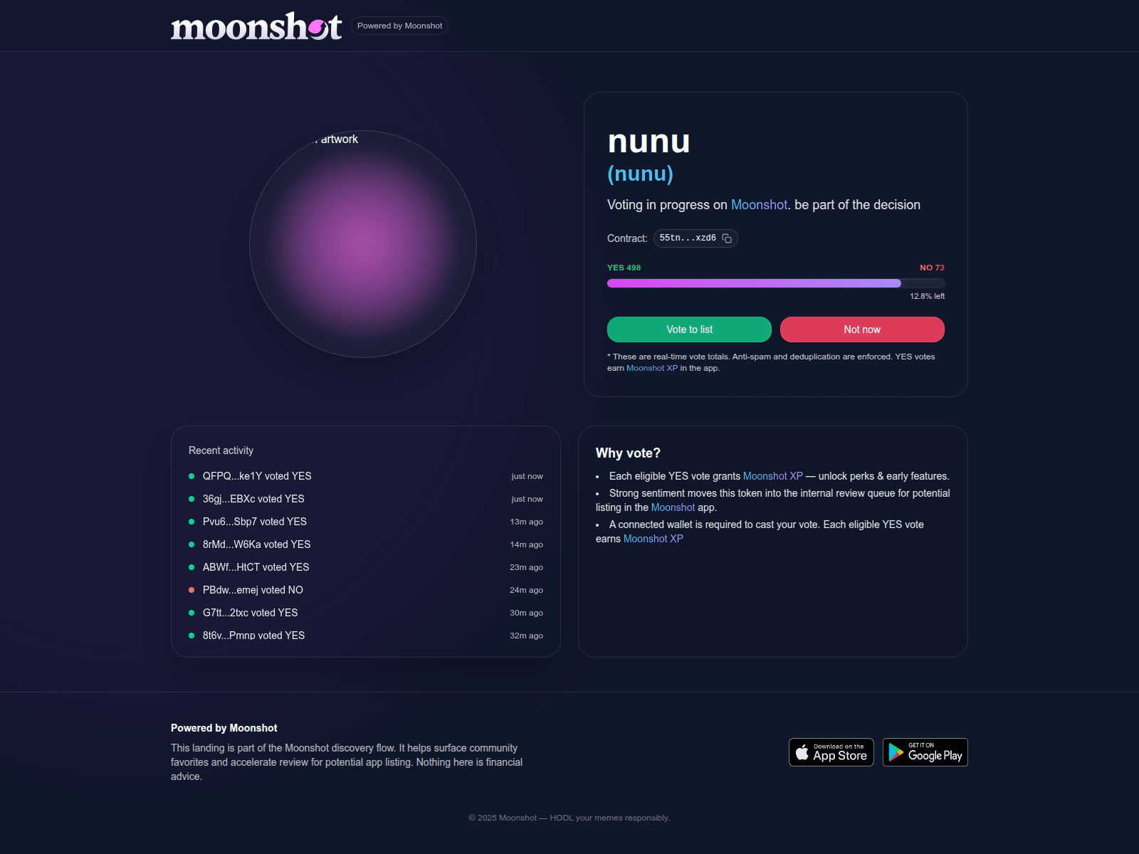 Screenshot of vote.moonshots.click