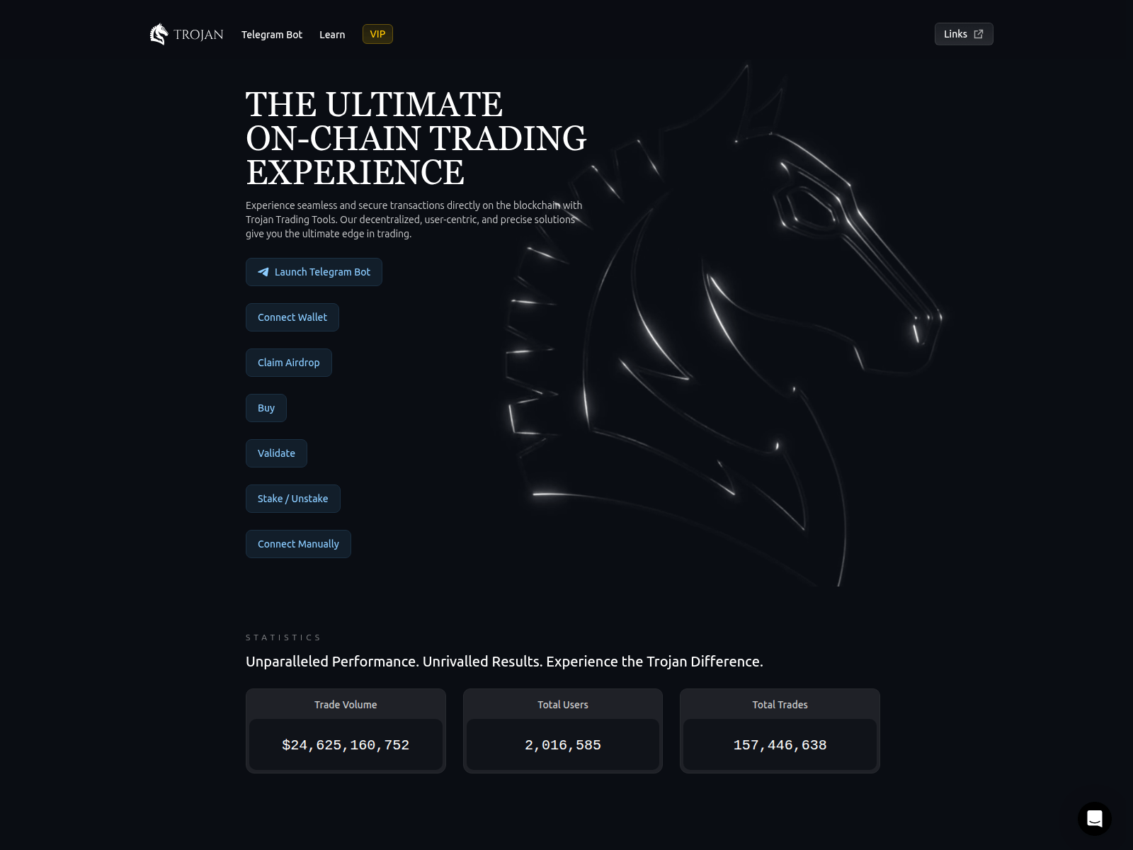 Screenshot of trojanonsolana.live