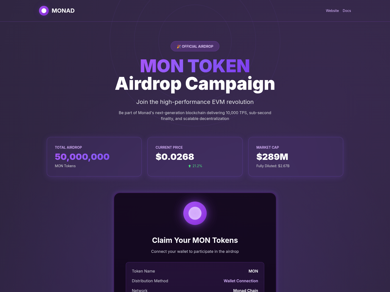 Screenshot of airdropclaim-monad.xyz