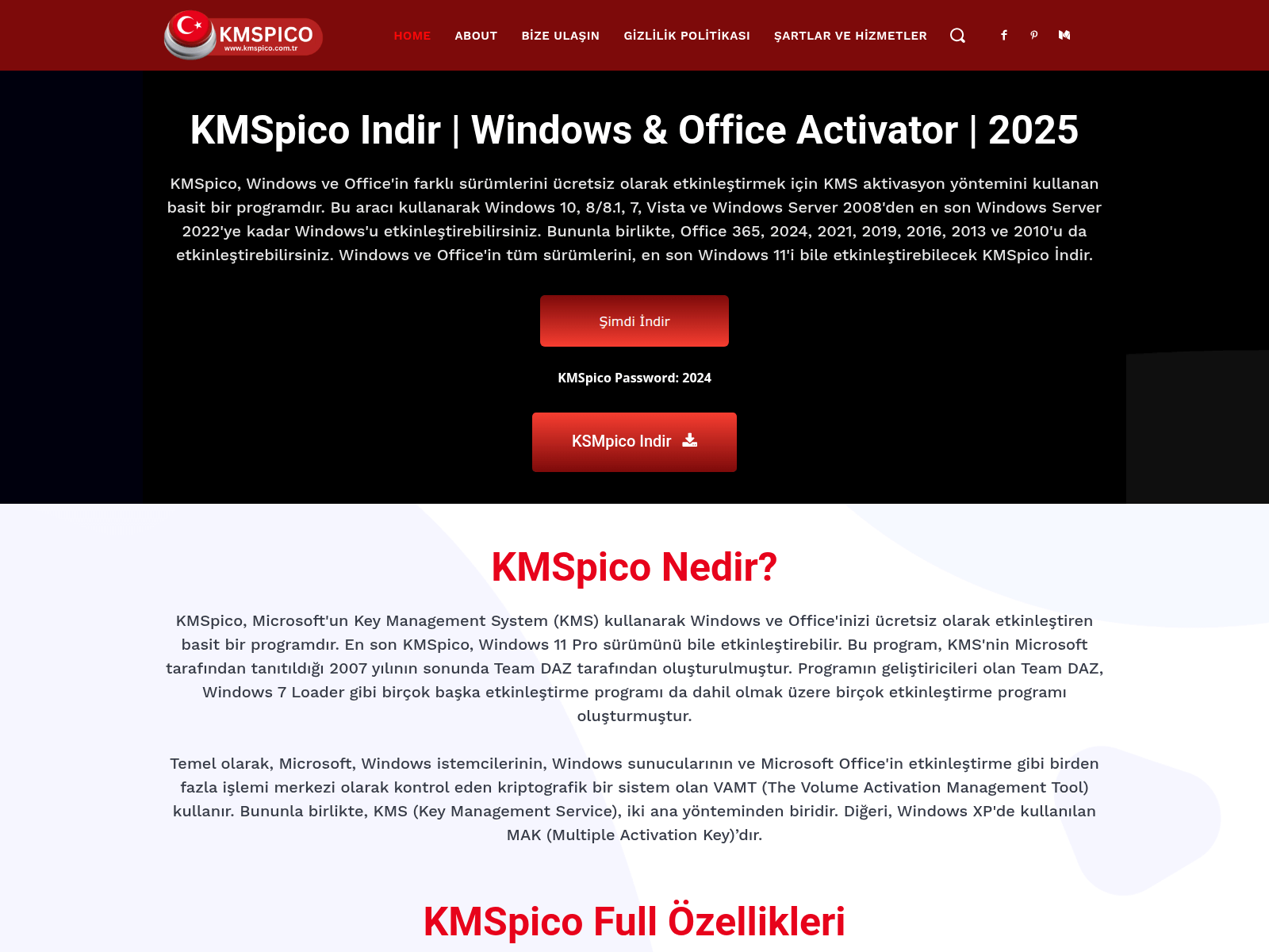Screenshot of kmspico.com.tr