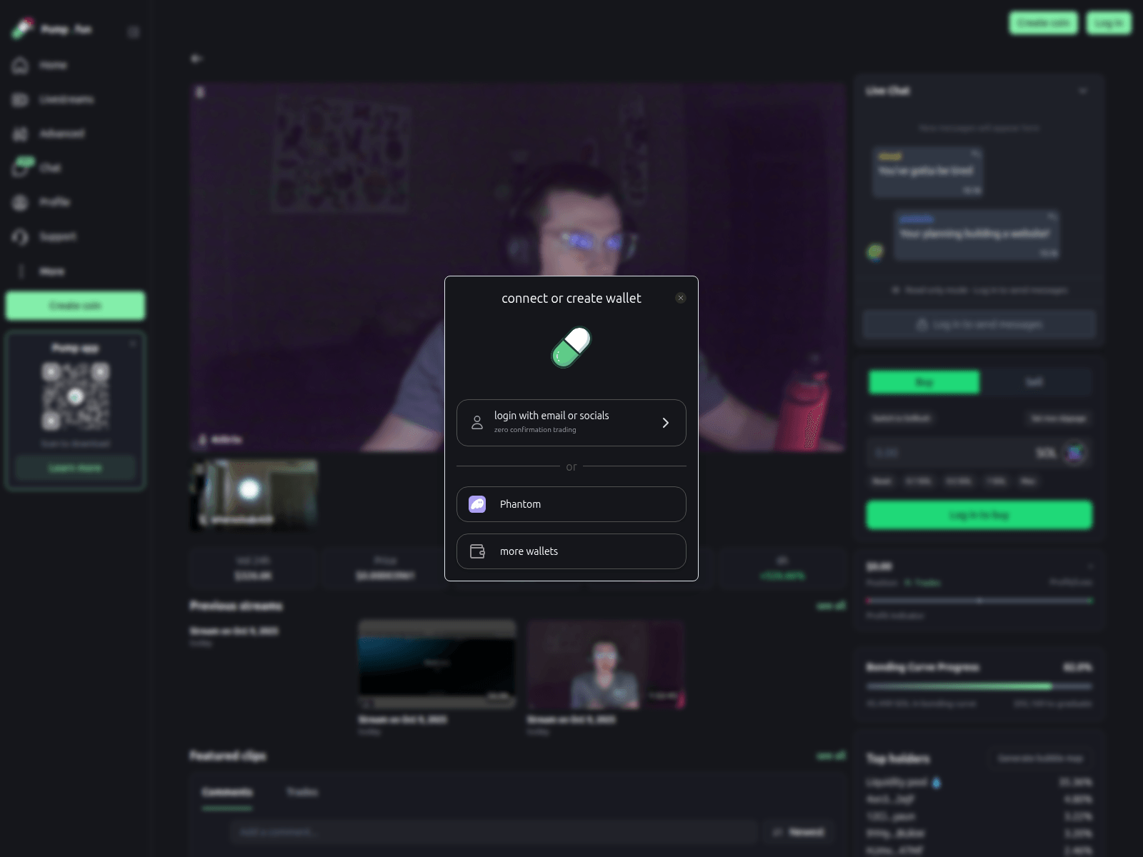 Screenshot of us-pump.fun