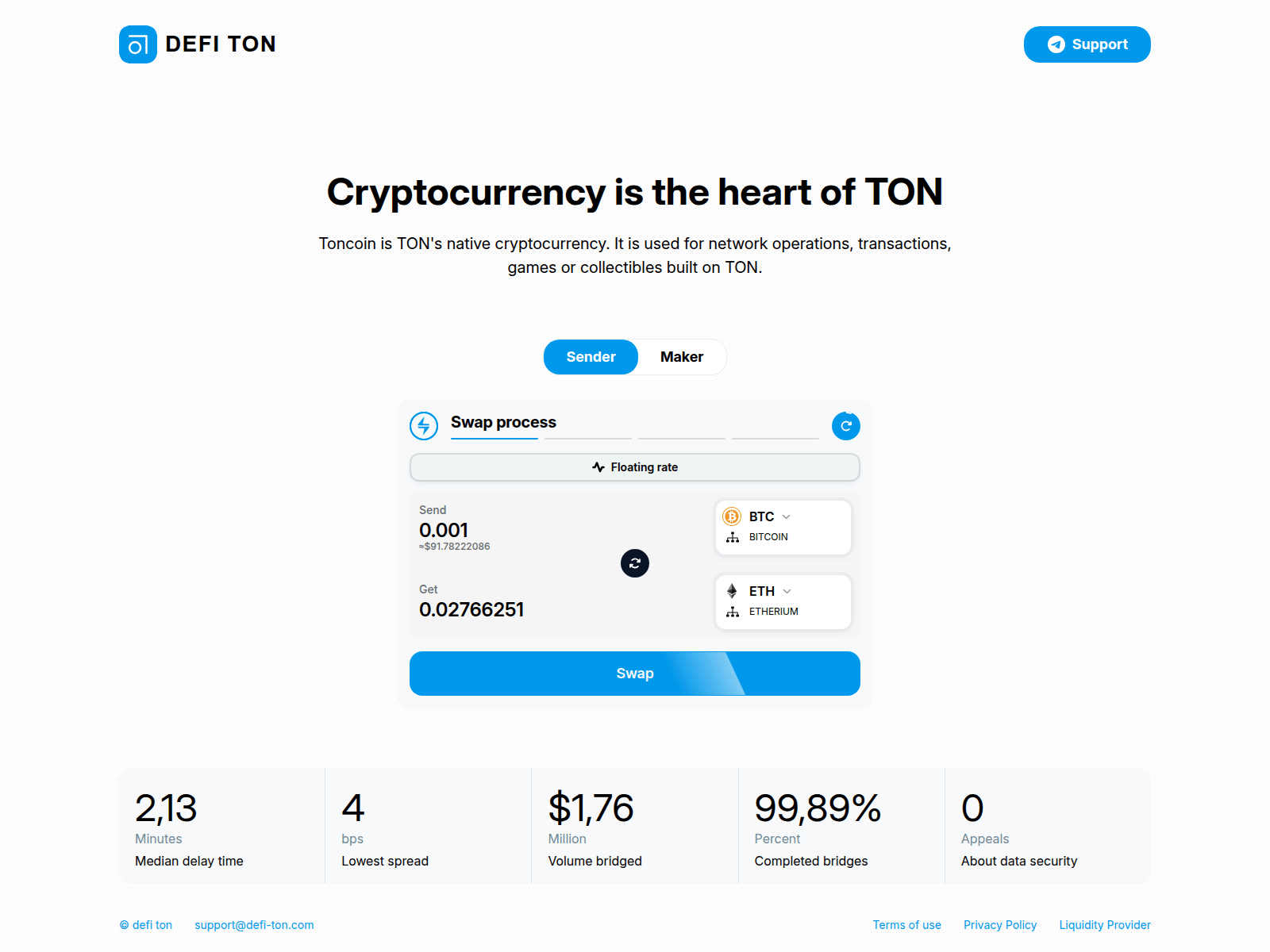 Screenshot of defi-ton.com