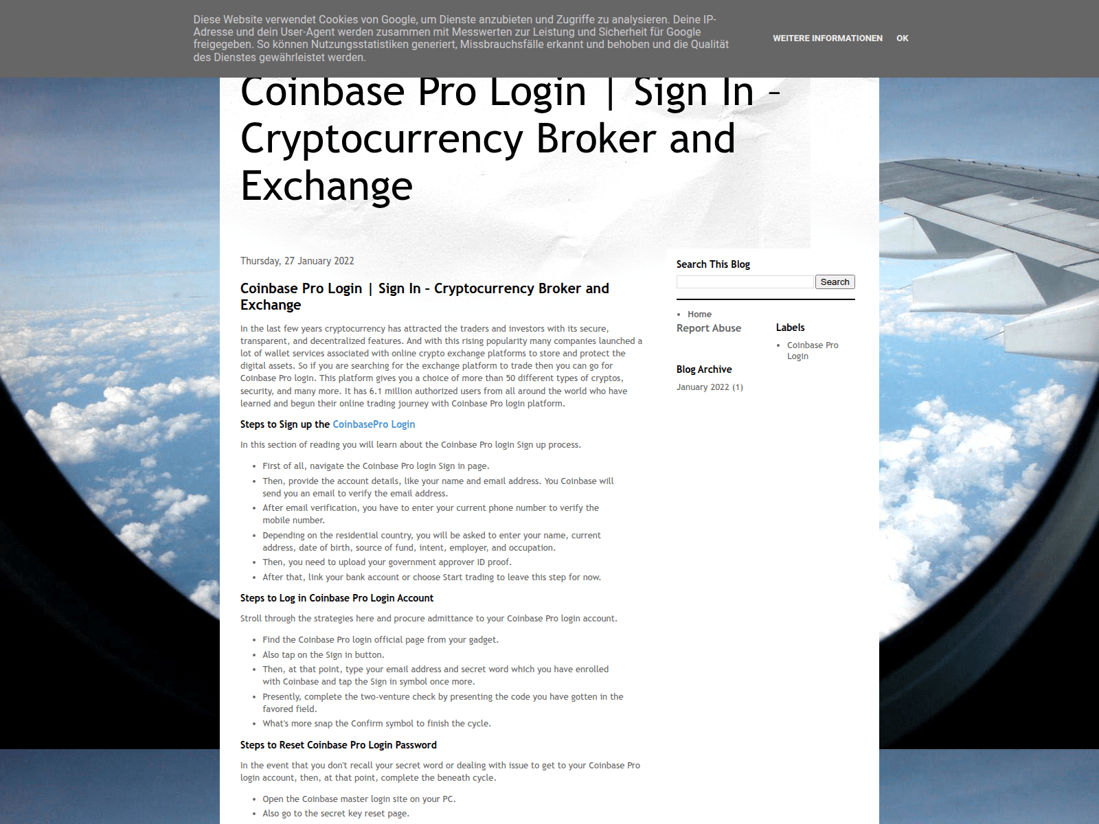 Screenshot of login-coinbase-pro.blogspot.com.eg