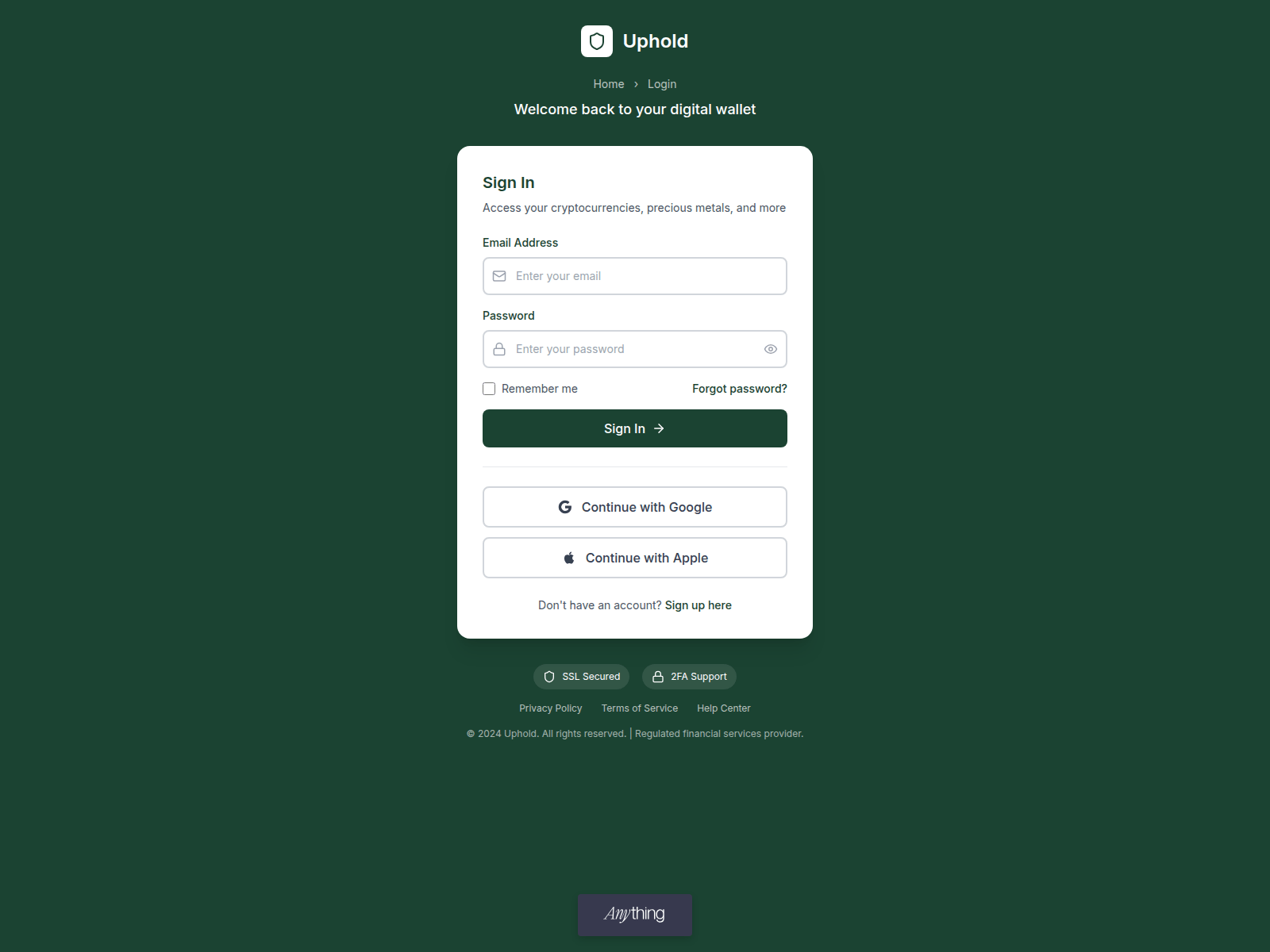 Screenshot of sso-uphuld.created.app