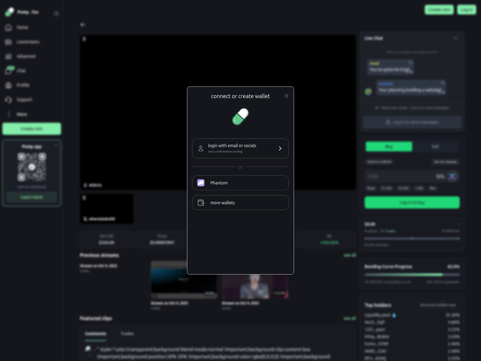 Screenshot of pumpfun-stream.live