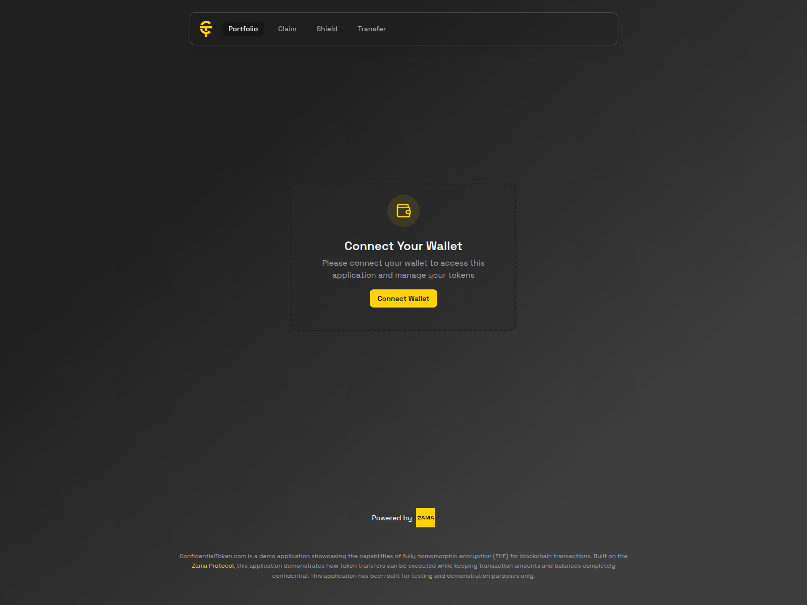 Screenshot of confidentiatoken.com