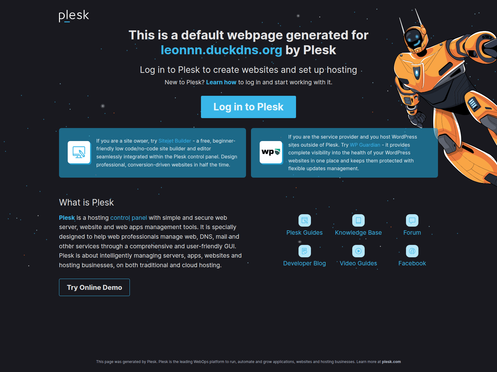 Screenshot of leonnn.duckdns.org