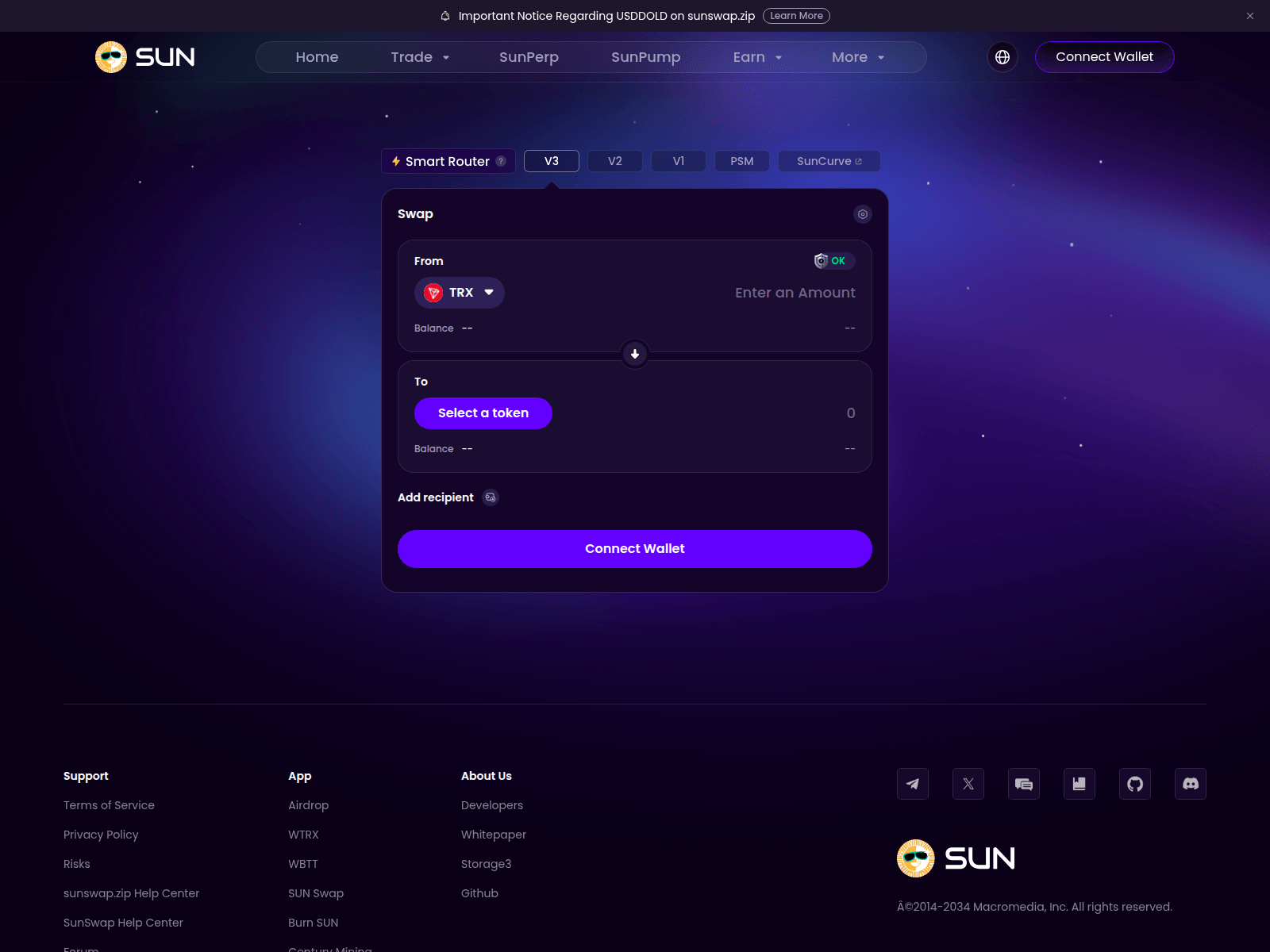 Screenshot of sunswap.zip
