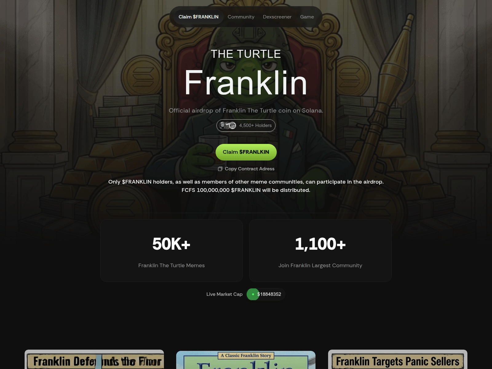 Screenshot of theturtlefrankiln.fun