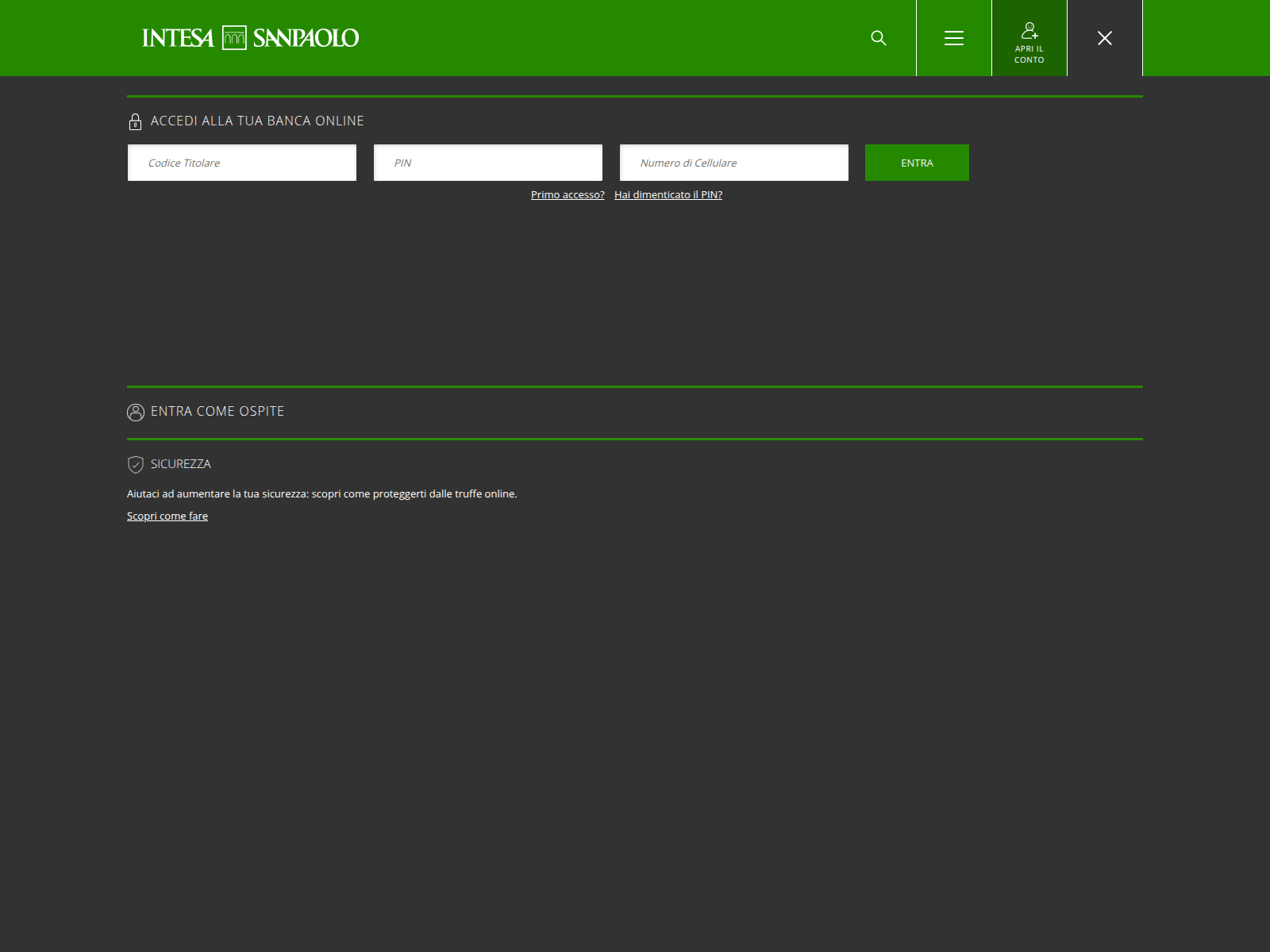 Screenshot of verificaintesa.it