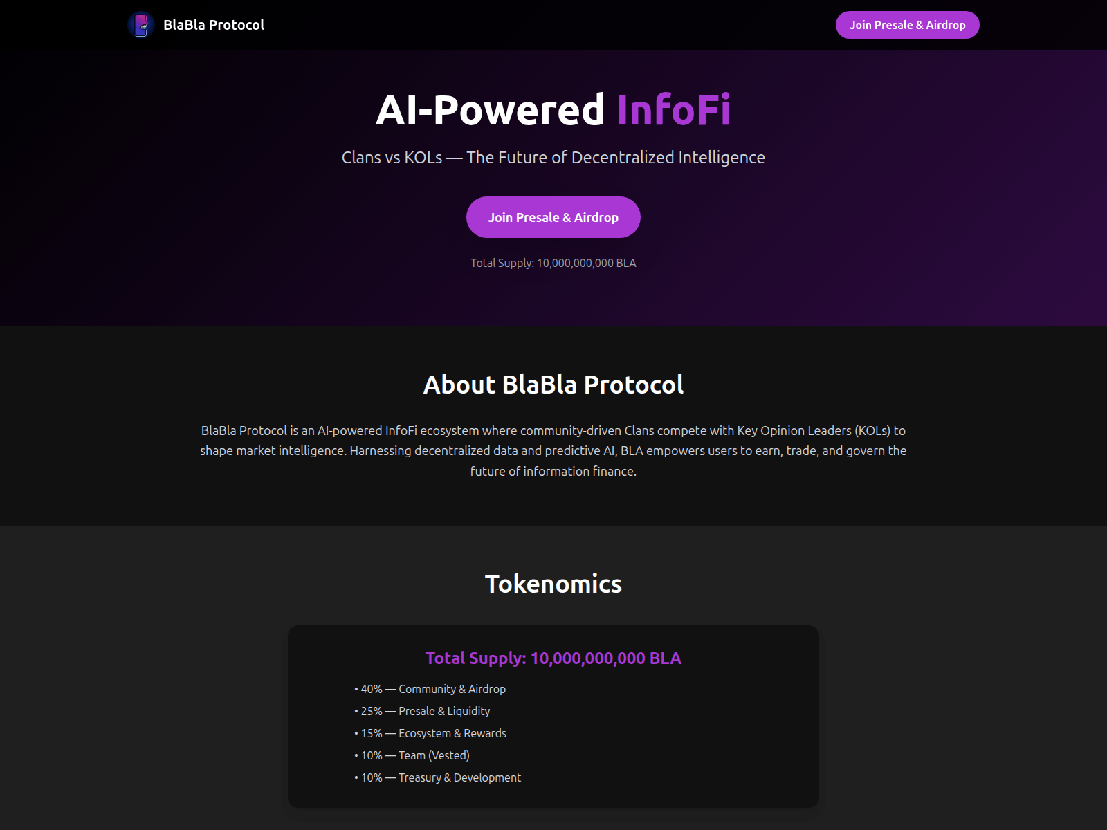 Screenshot of blablapresale.xyz