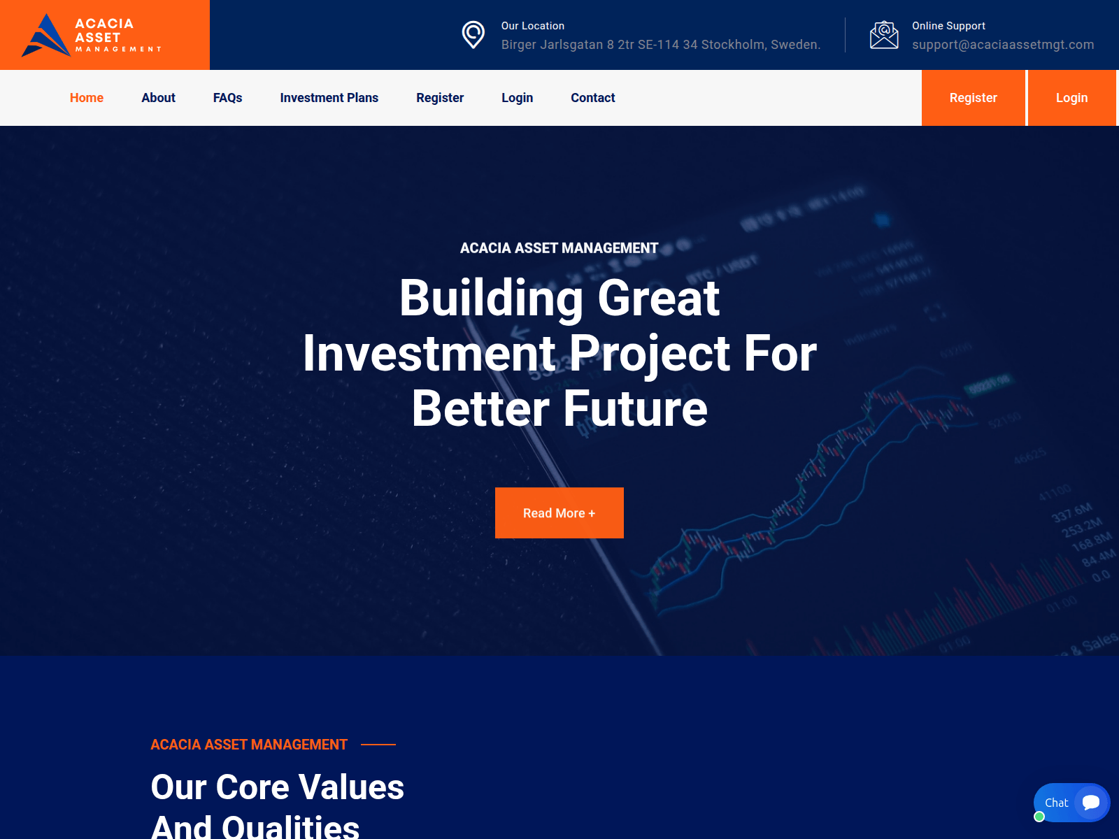 Forensic screenshot of acaciaassetmgt.com