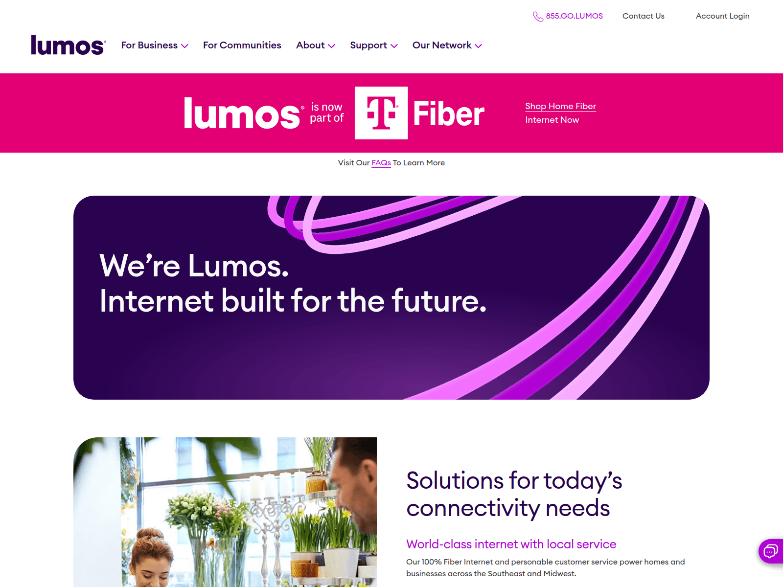 Screenshot of www.lumosfiber.com