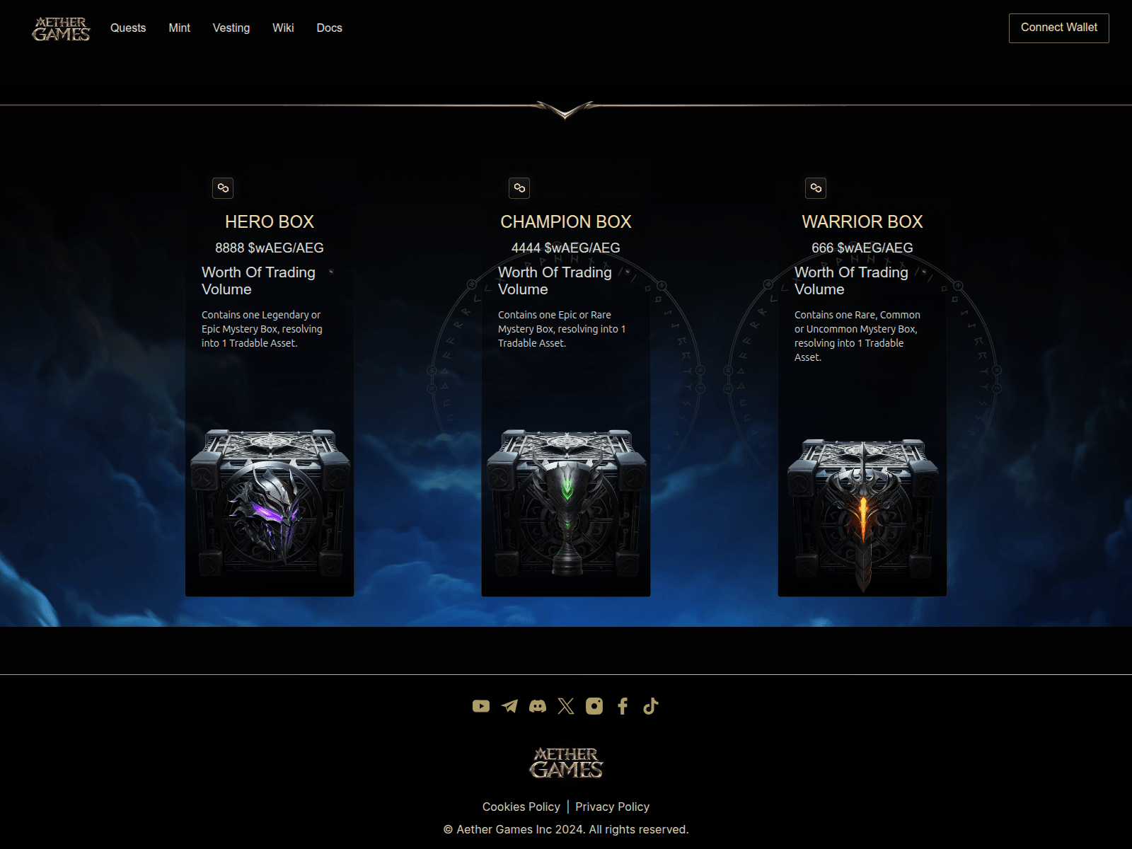 Screenshot of claims-aethergames.pages.dev