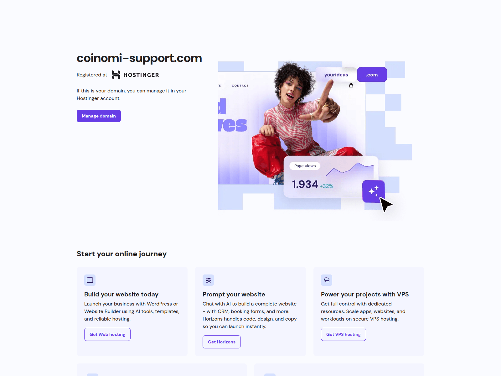 Screenshot of coinomi-support.com