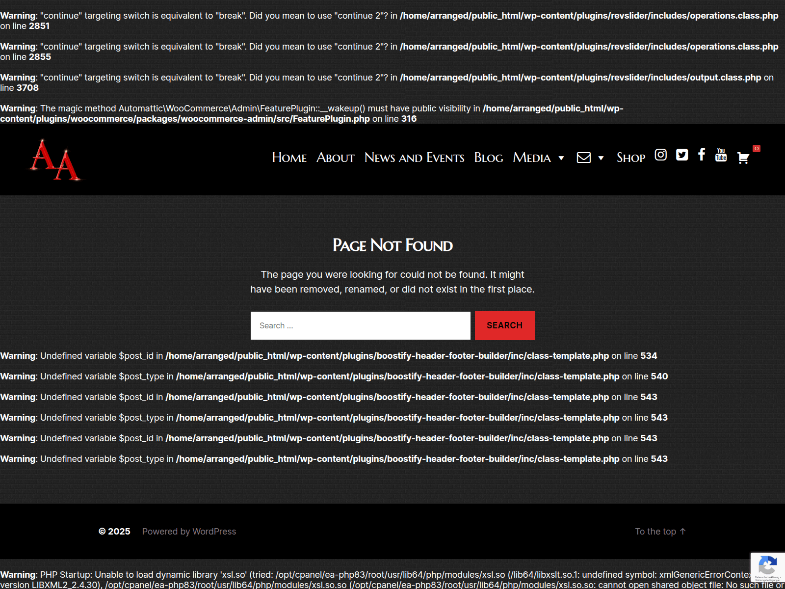 Screenshot of arrangedaccidents.com