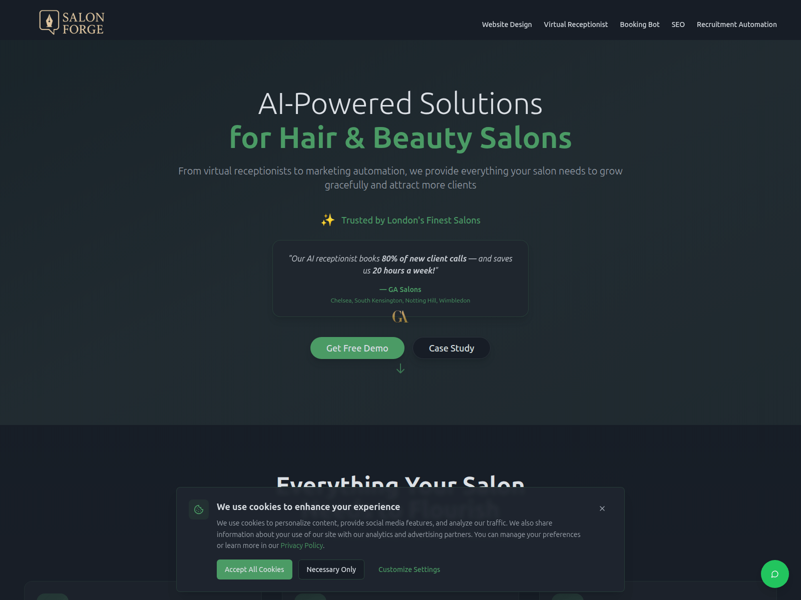 Screenshot of salonforge.com