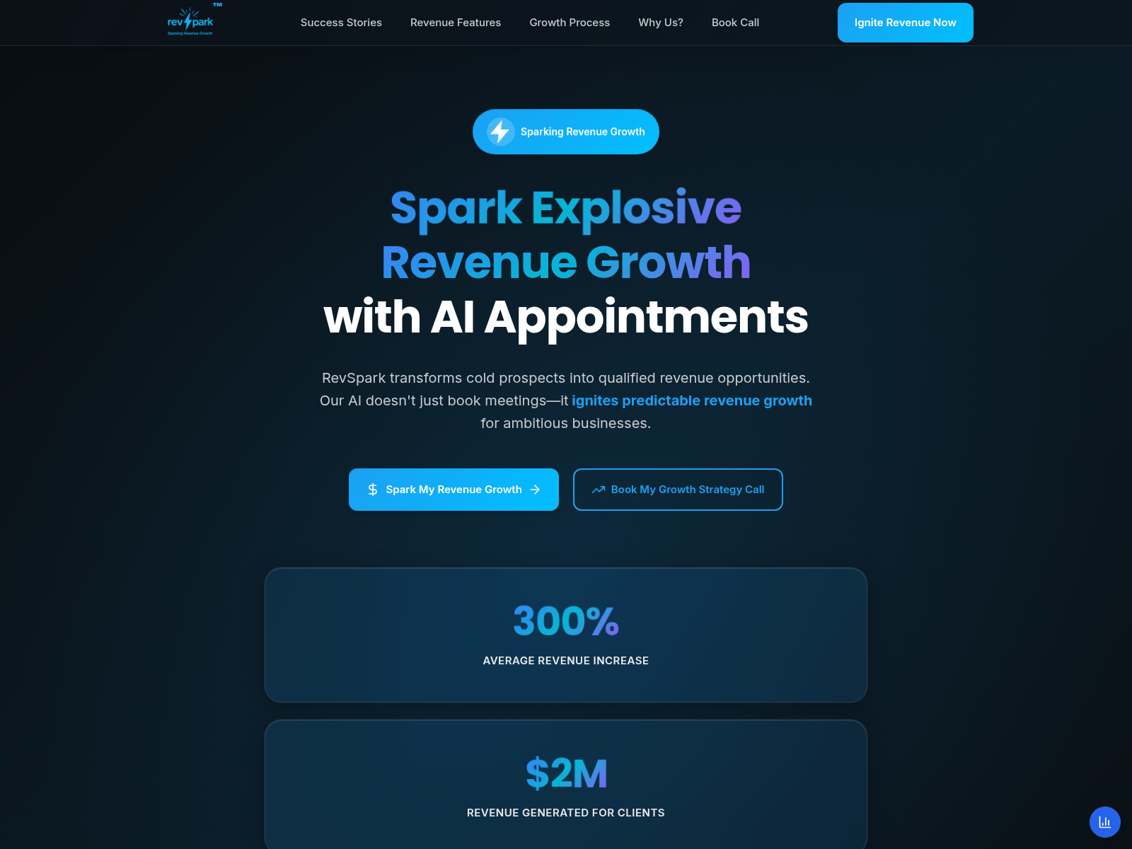 Screenshot of revspark.us