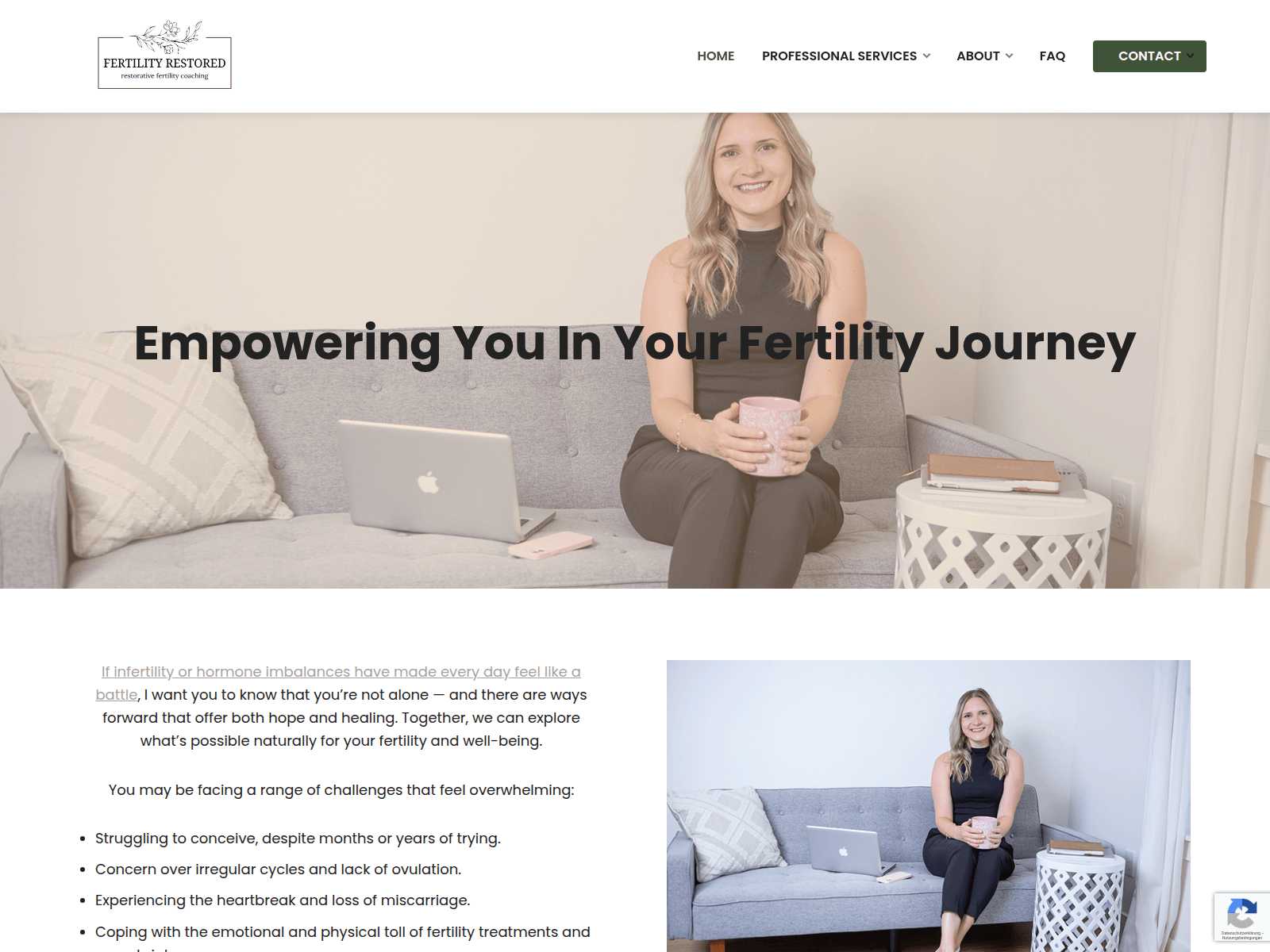 Screenshot of fertilityrestored.com