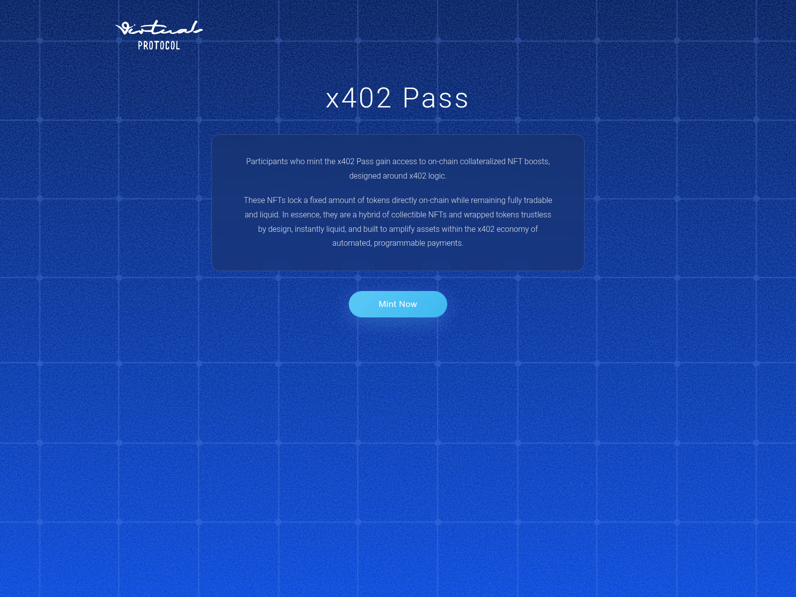Screenshot of virtuals-x402.com