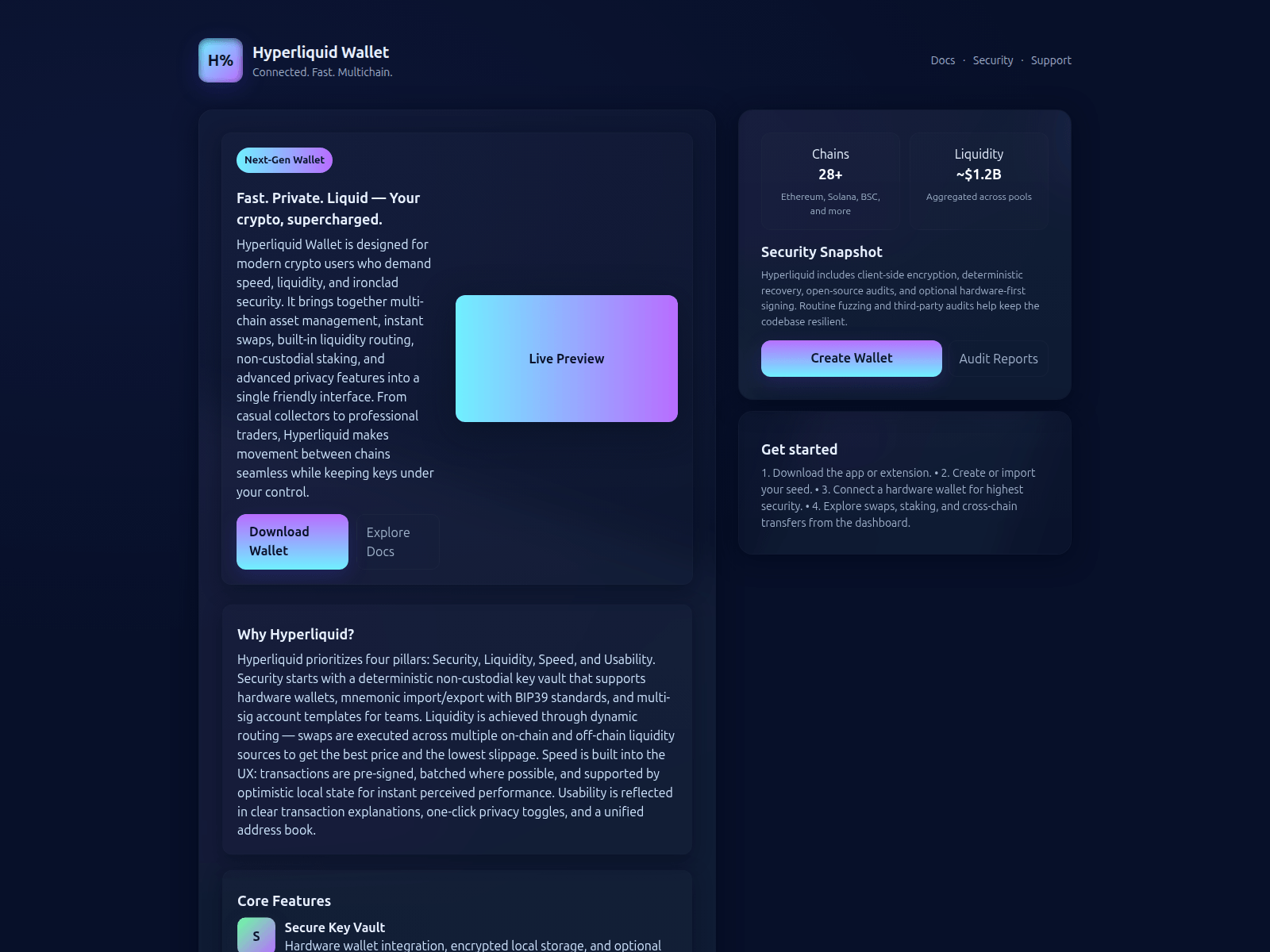 Screenshot of home-wallet-hyperliquid.pages.dev