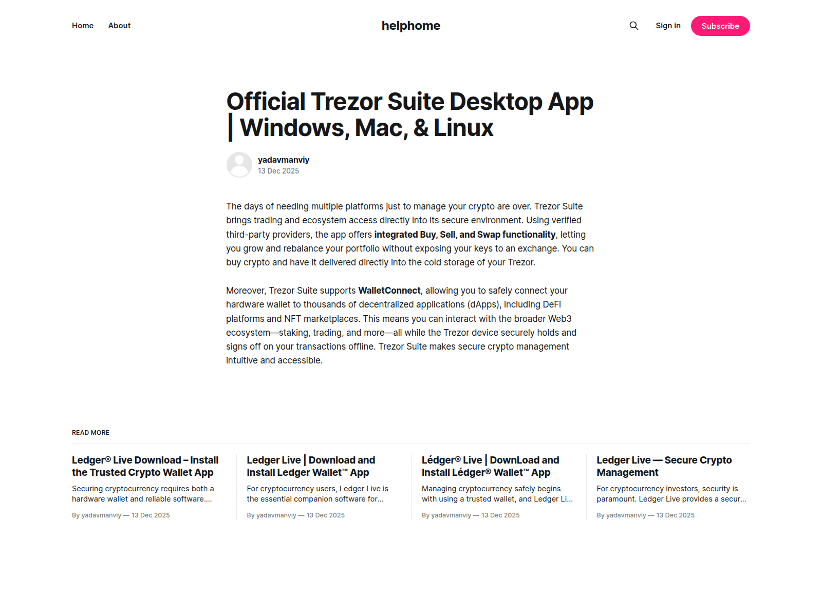Screenshot of helphome.ghost.io