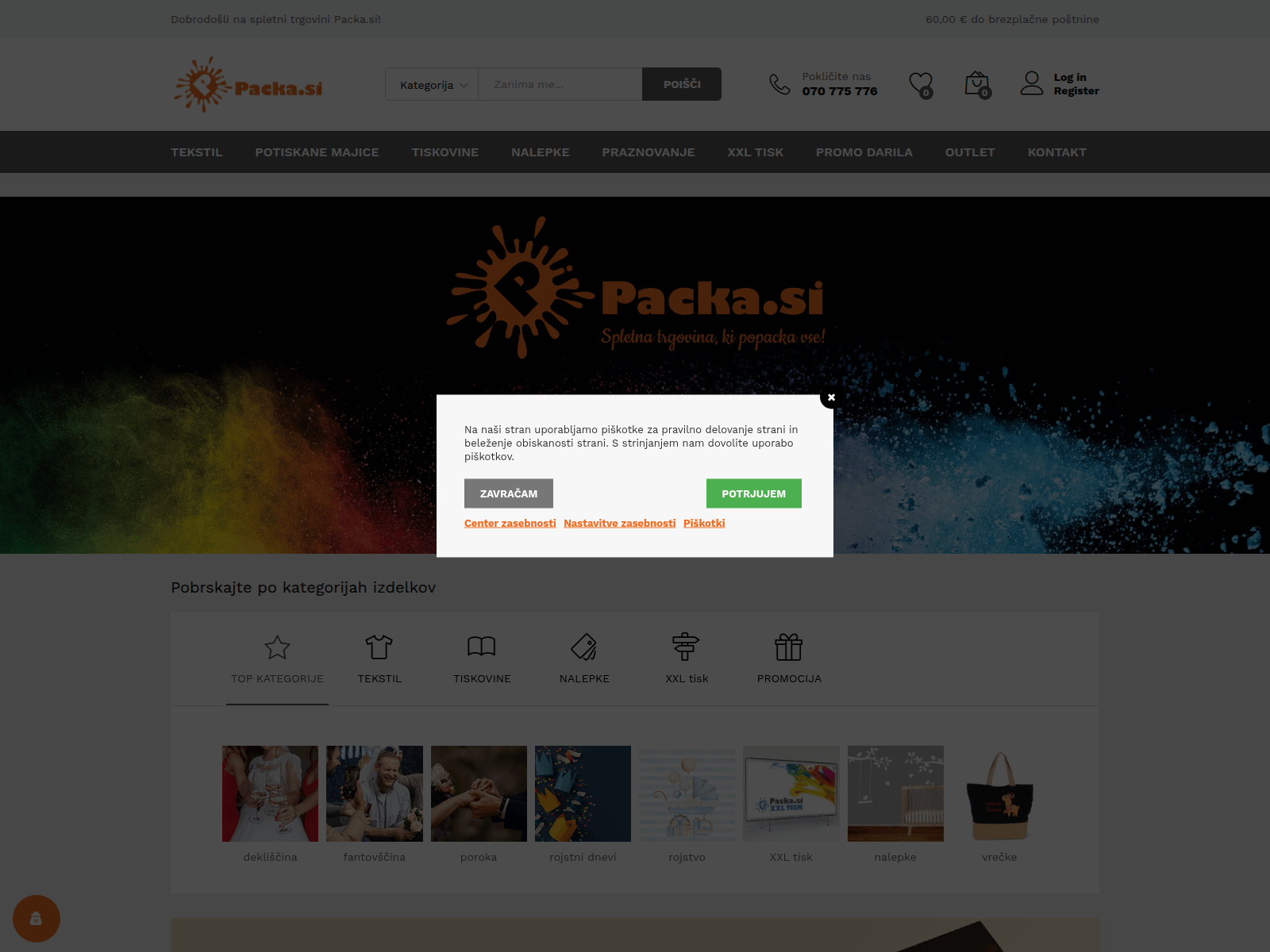Screenshot of packa.si