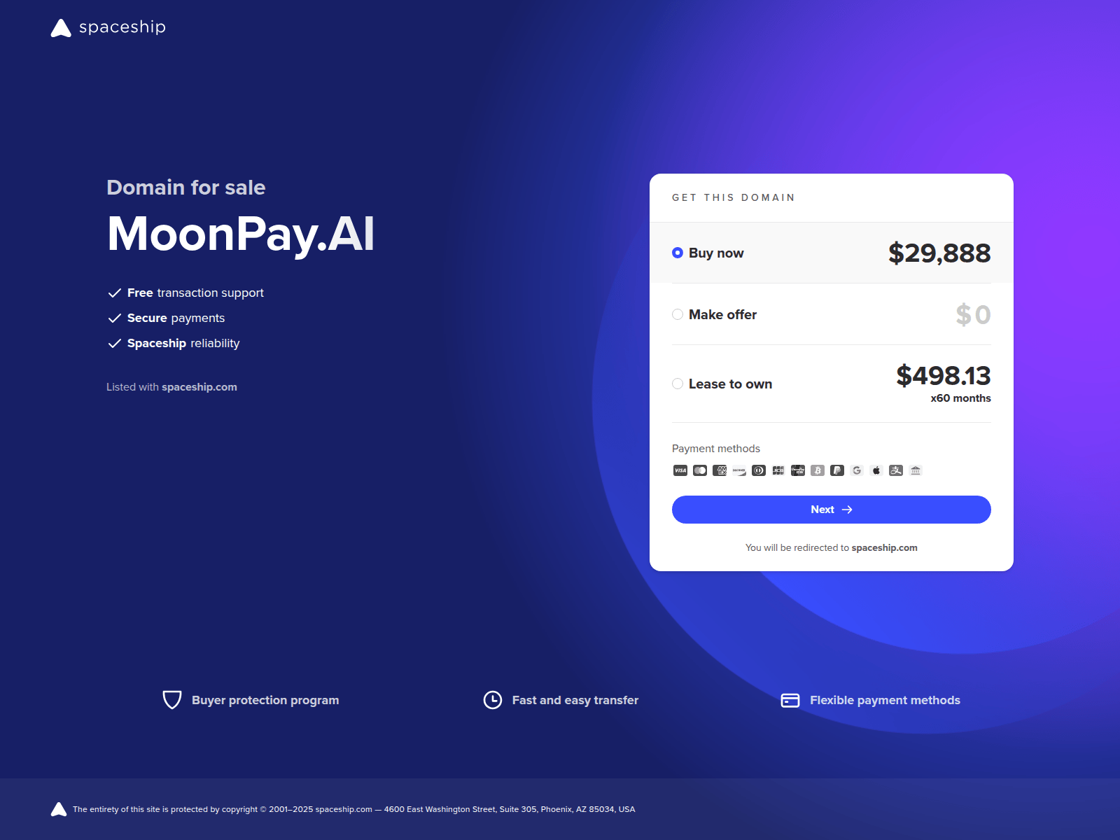 Screenshot of moonpay.ai