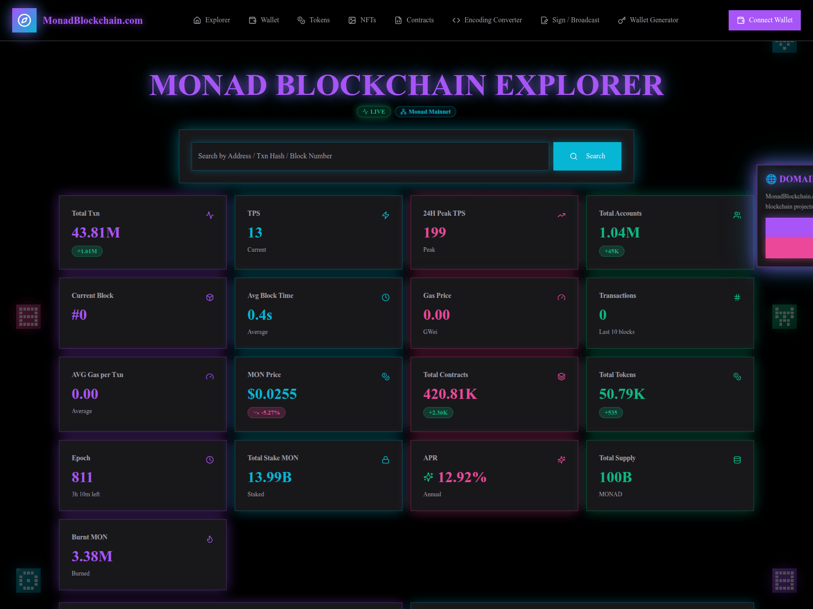 Screenshot of monadblockchain.com